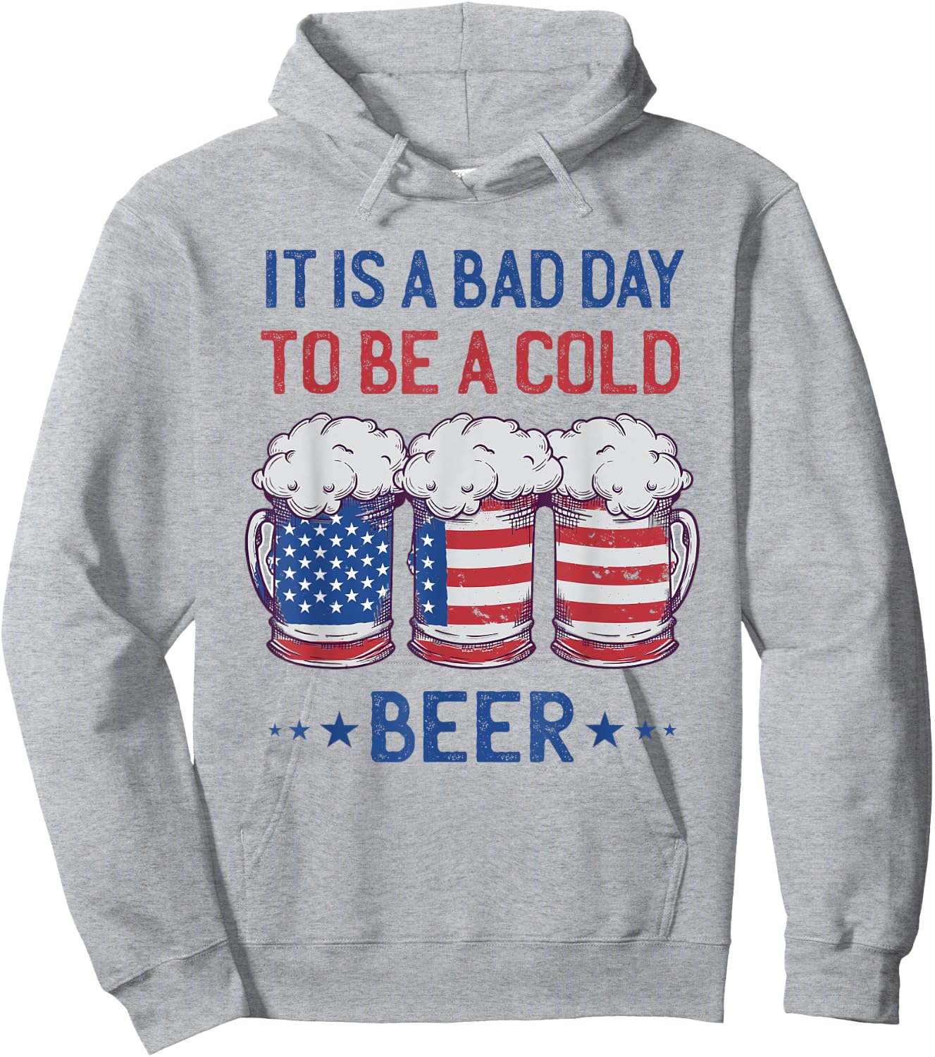 American Flag Beer Glass It's a Bad Day to Be a Cold Beer Hoodie - Hoodie | Ash