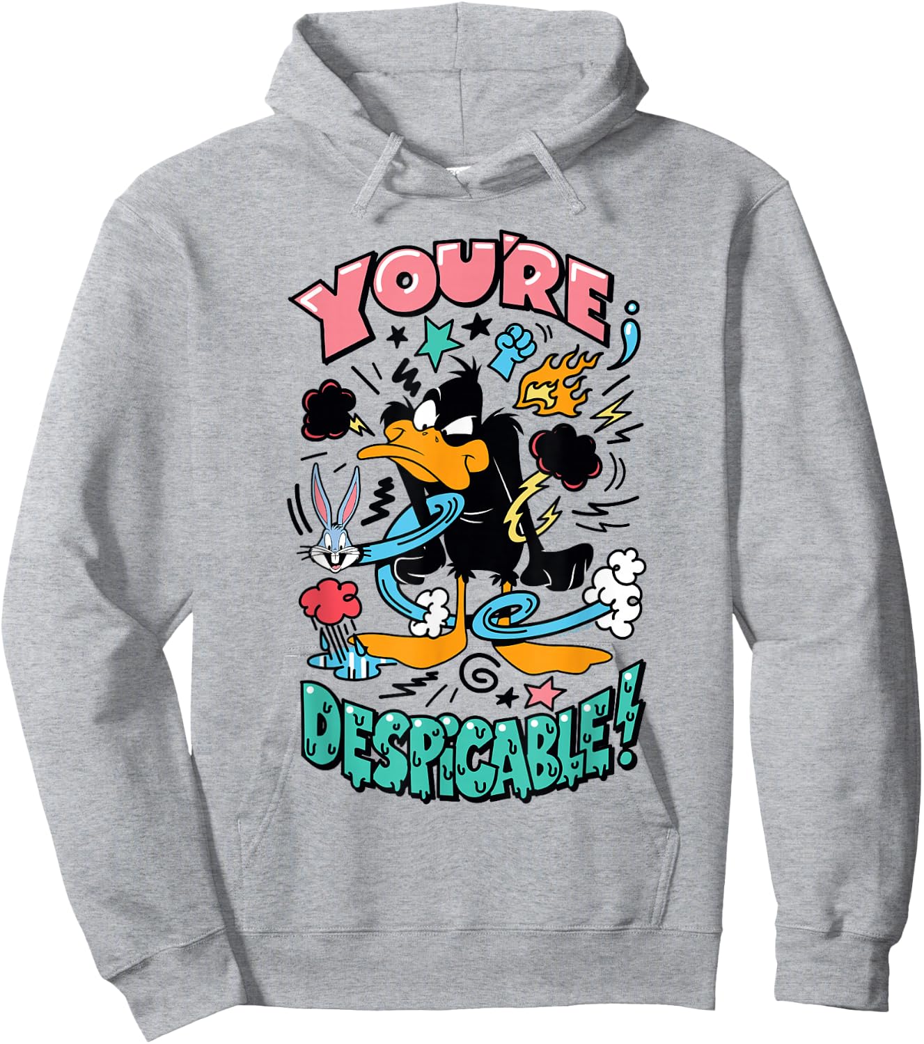 Looney Tunes Daffy Duck You're Despicable Hoodie - Hoodie | Ash