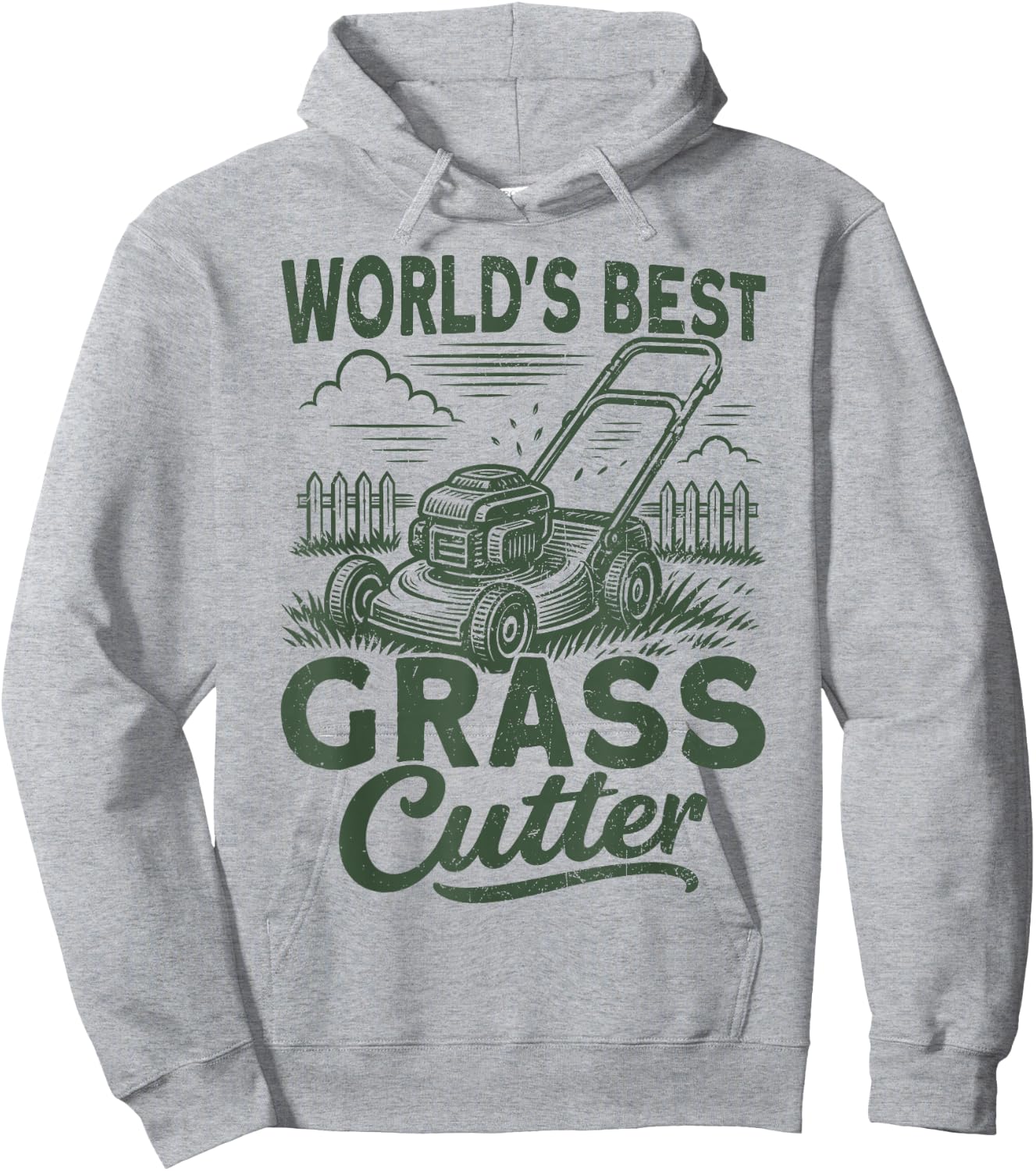 Worlds Best Grass Cutter Lawn Mower Gardening Hoodie - Hoodie | Ash