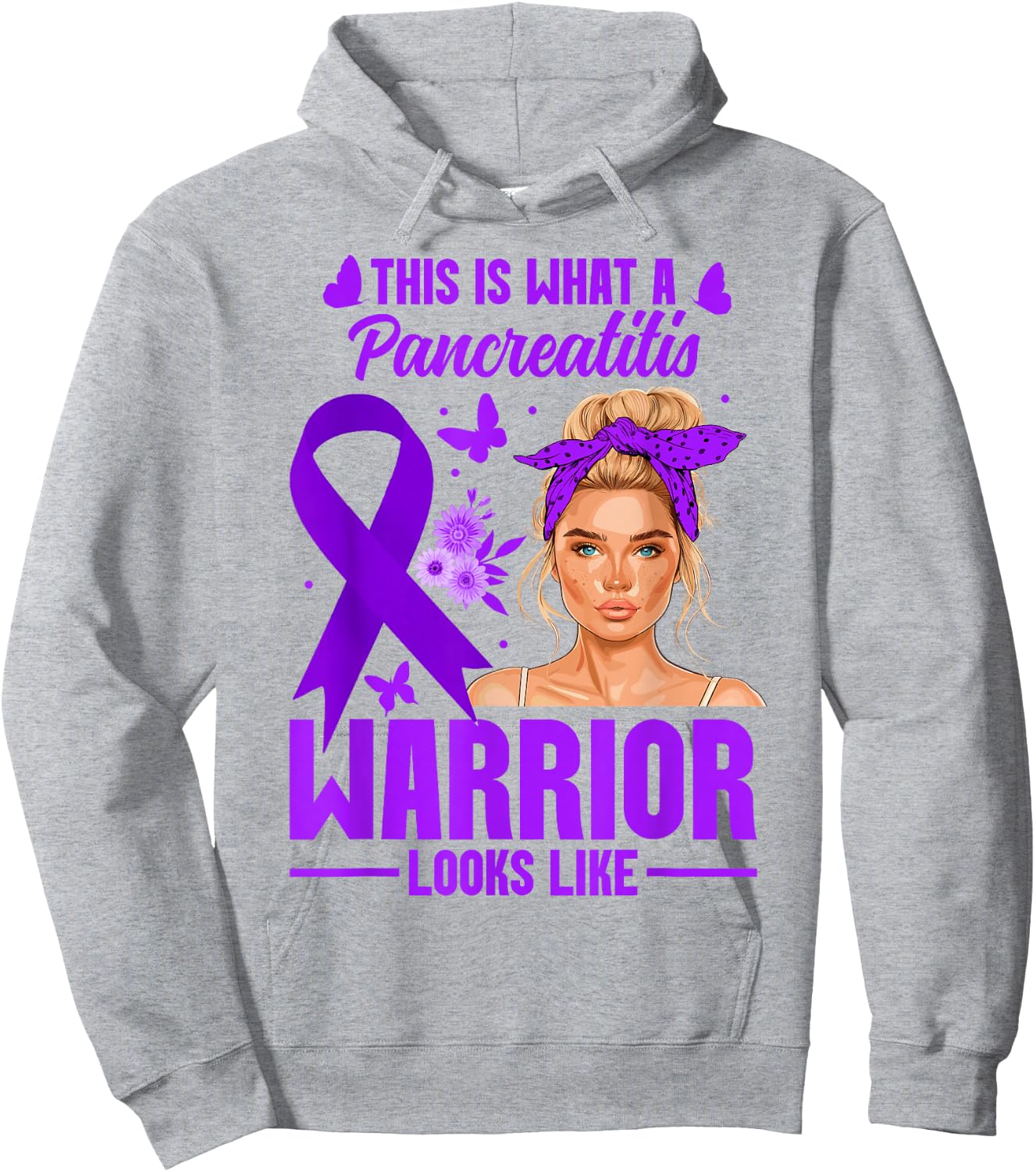 Pancreatitis Awareness Women Warrior Pancreatitis Hoodie - Hoodie | Ash