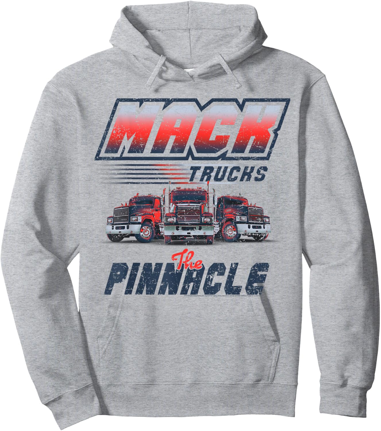 Mack Trucks The Pinnacle Trio of Semi-Trucks Trucker Hoodie - Hoodie | Ash