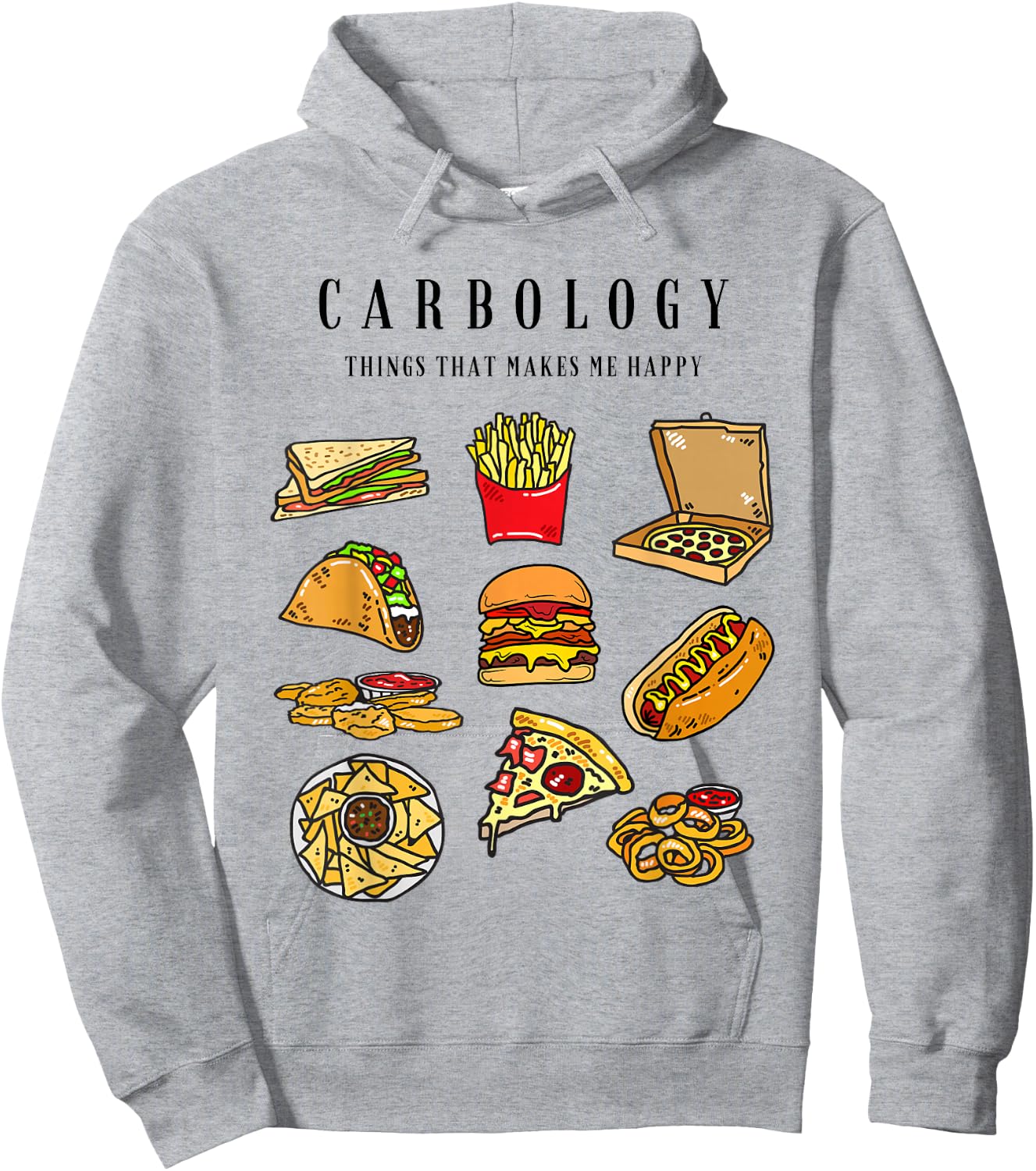 Carbology I love carbs funny vintage carbohydrates gift Hoodie - Hoodie | Ash
