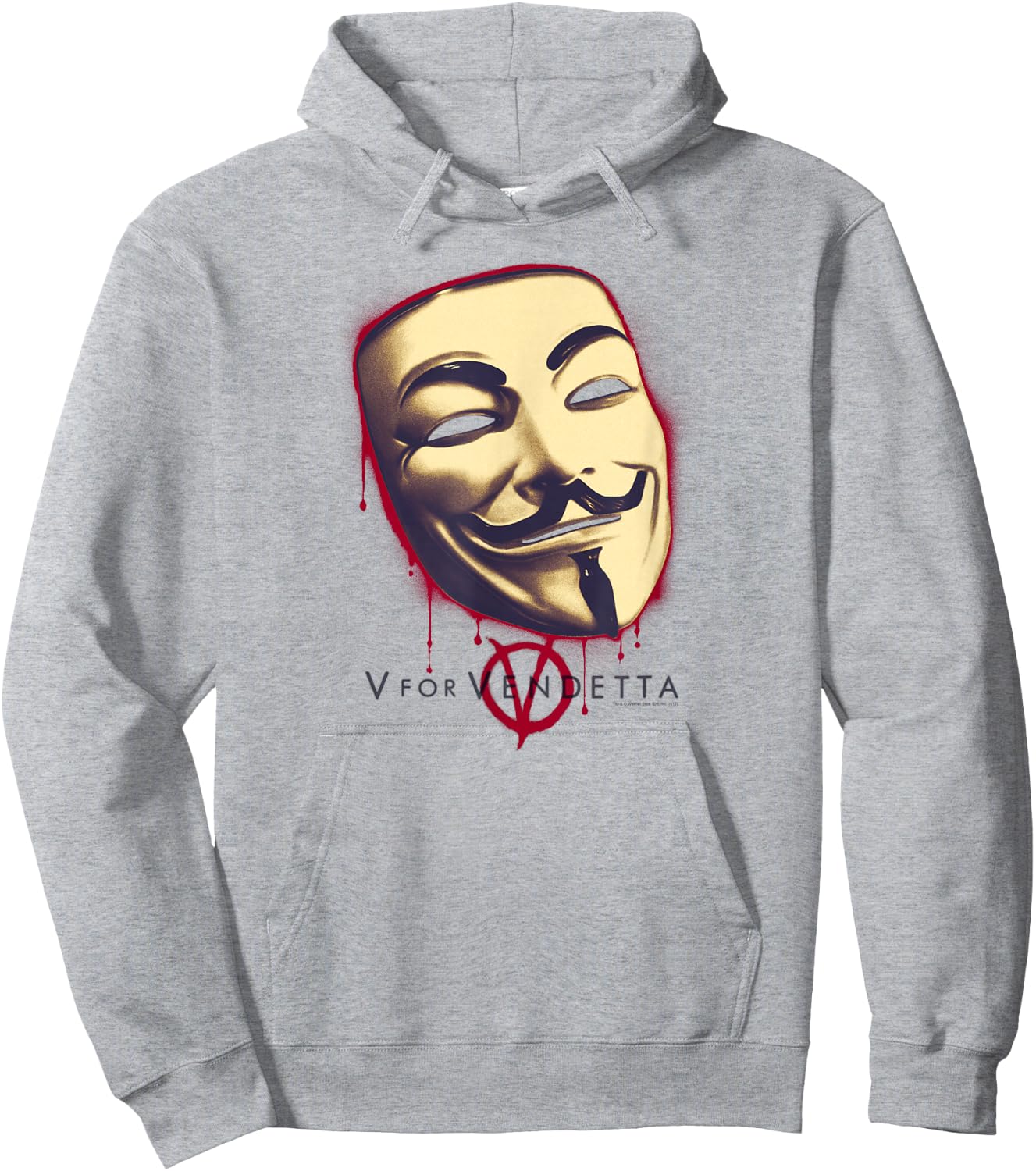 V for Vendetta Fawk's Mask Hoodie - Hoodie | Ash