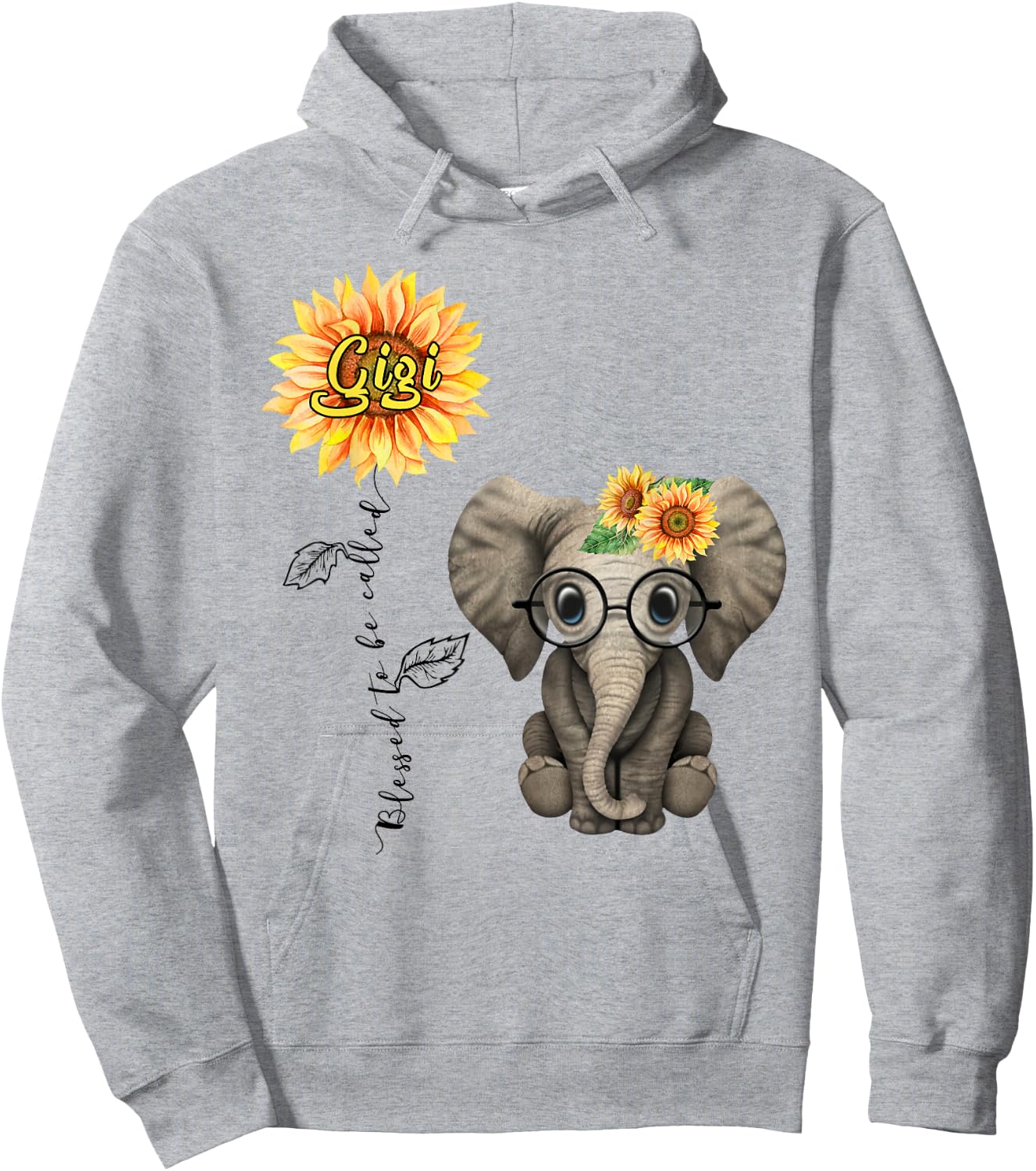 Blessed To Be Called Gigi Hippie Elephant Mother's Day Hoodie - Hoodie | Ash