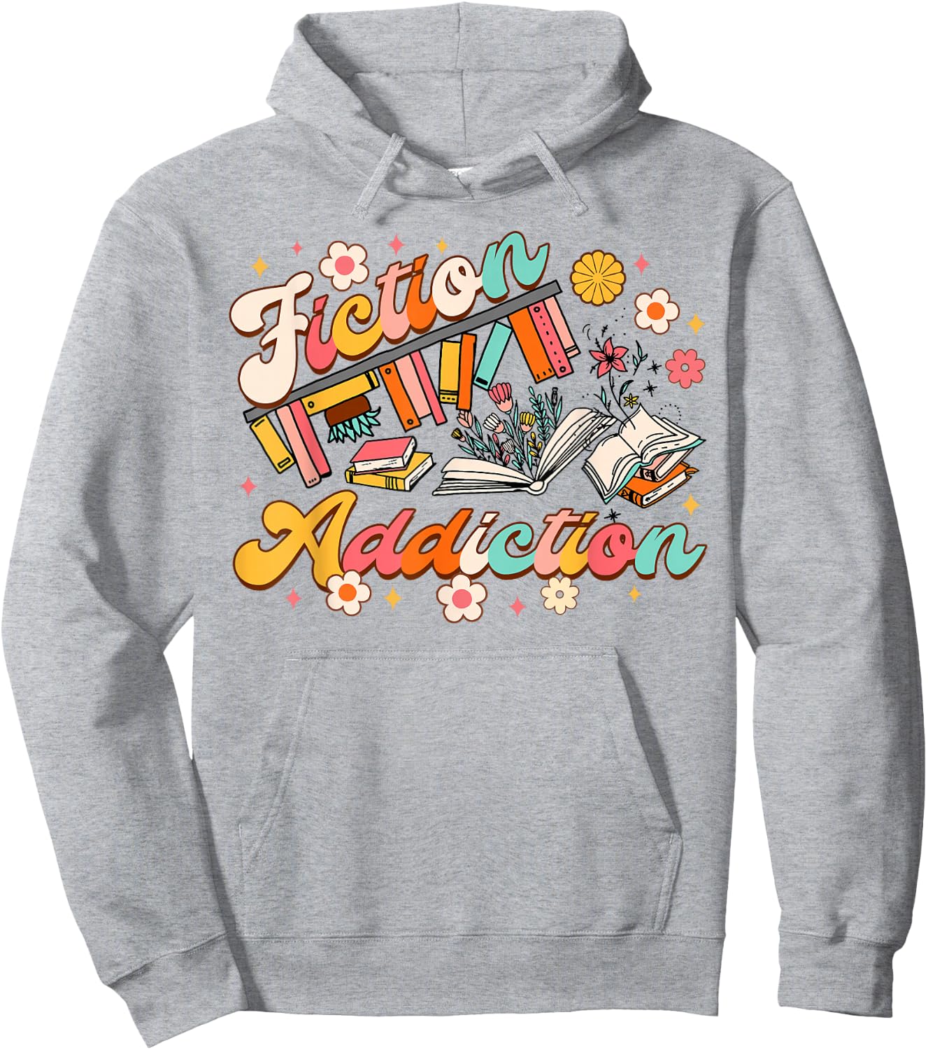 Reading Book Lover Bookish Book Club Fiction Addiction Hoodie - Hoodie | Ash