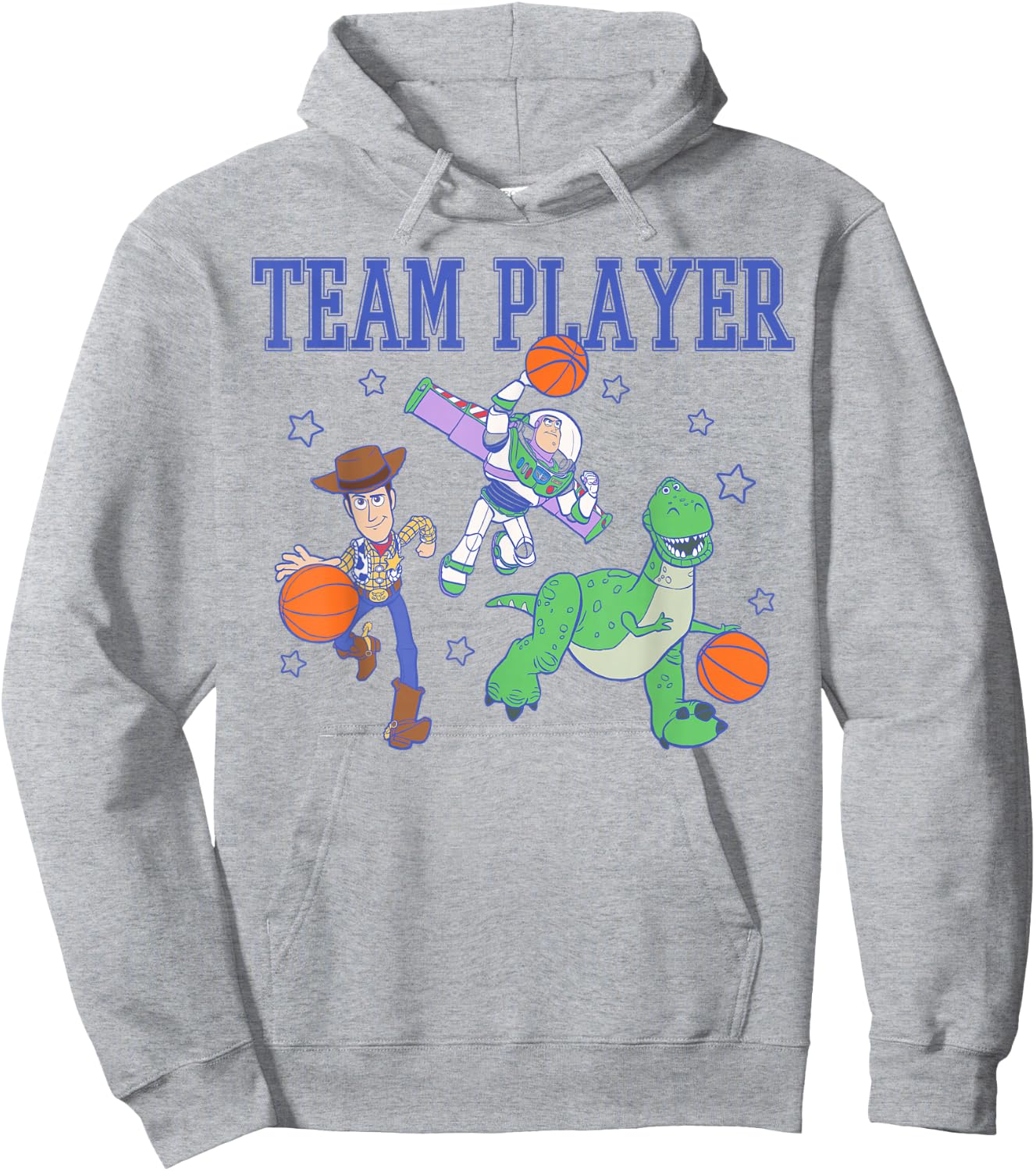 Disney Pixar Toy Story Team Player Woody Buzz Rex Basketball Hoodie - Hoodie | Ash