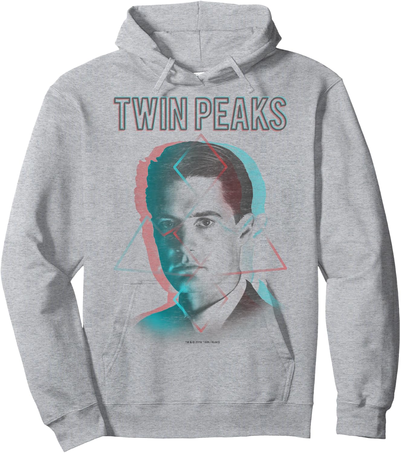 Twin Peaks Agent Cooper Headshot 3 Triangles Graphic Hoodie - Hoodie | Ash