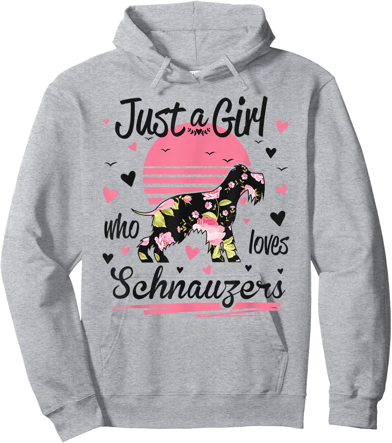 Schnauzer Design, Just A Girl Who Loves Schnauzers Hoodie - Hoodie | Ash