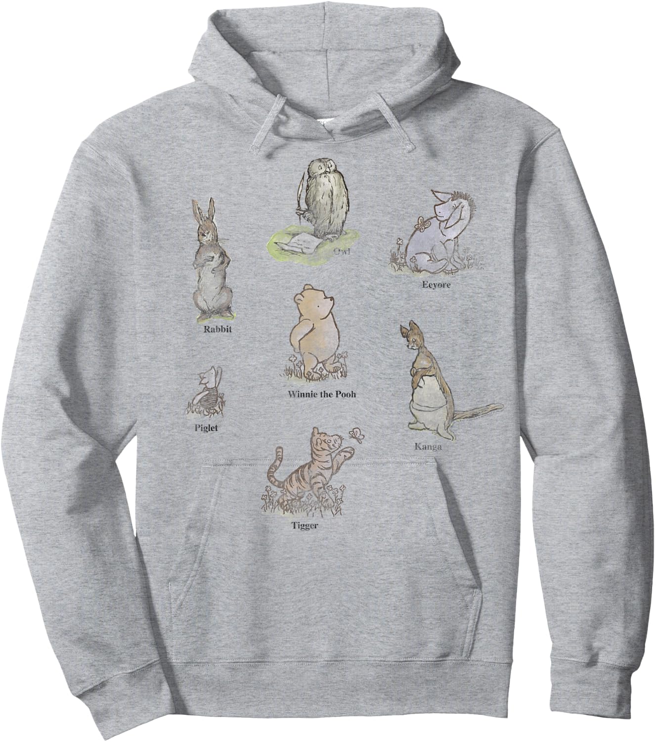 Disney Winnie The Pooh Classic Group Shot Hoodie - Hoodie | Ash