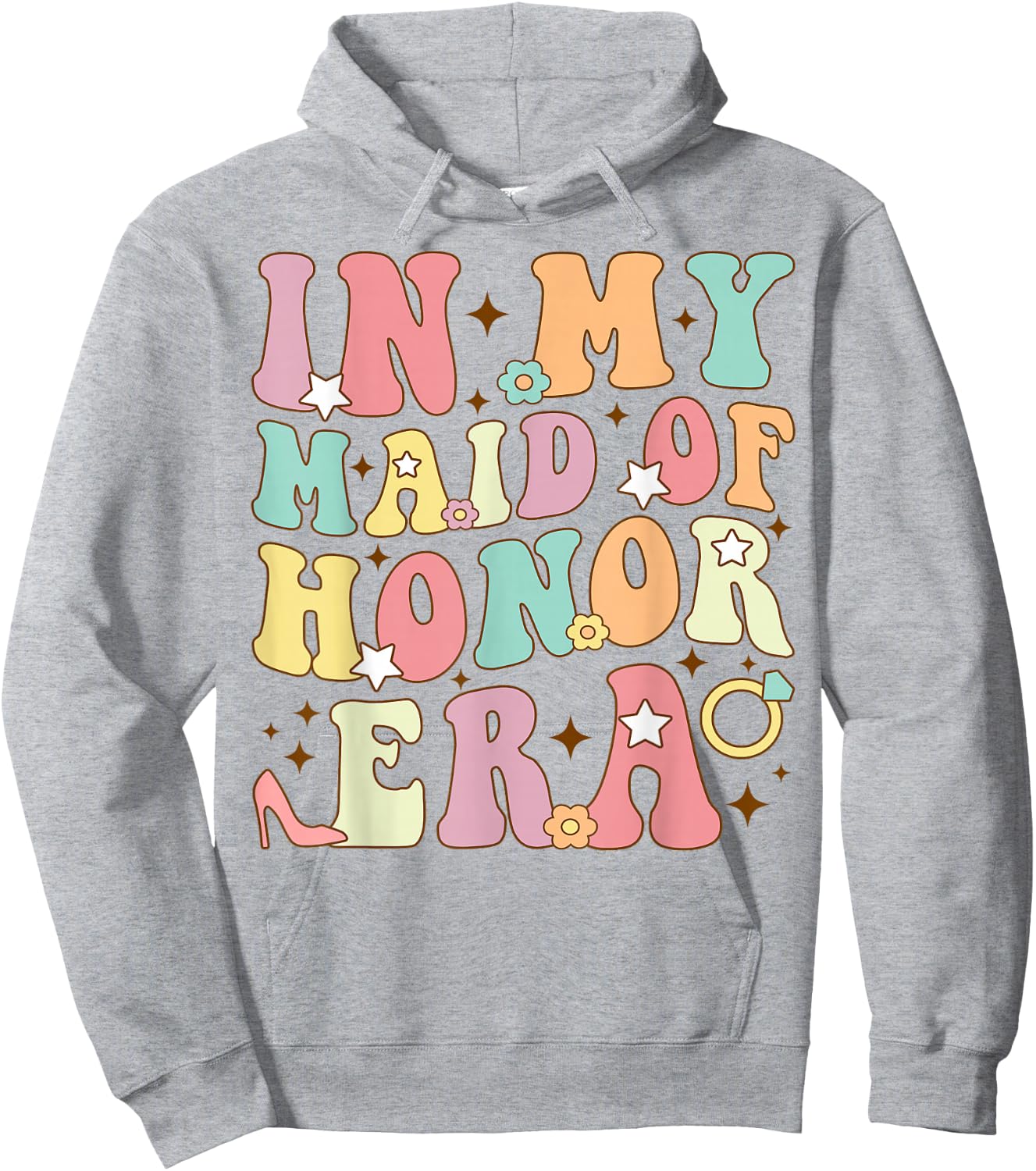 In My Maid Of Honor Era Groovy Wedding Bachelorette Party Hoodie - Hoodie | Ash