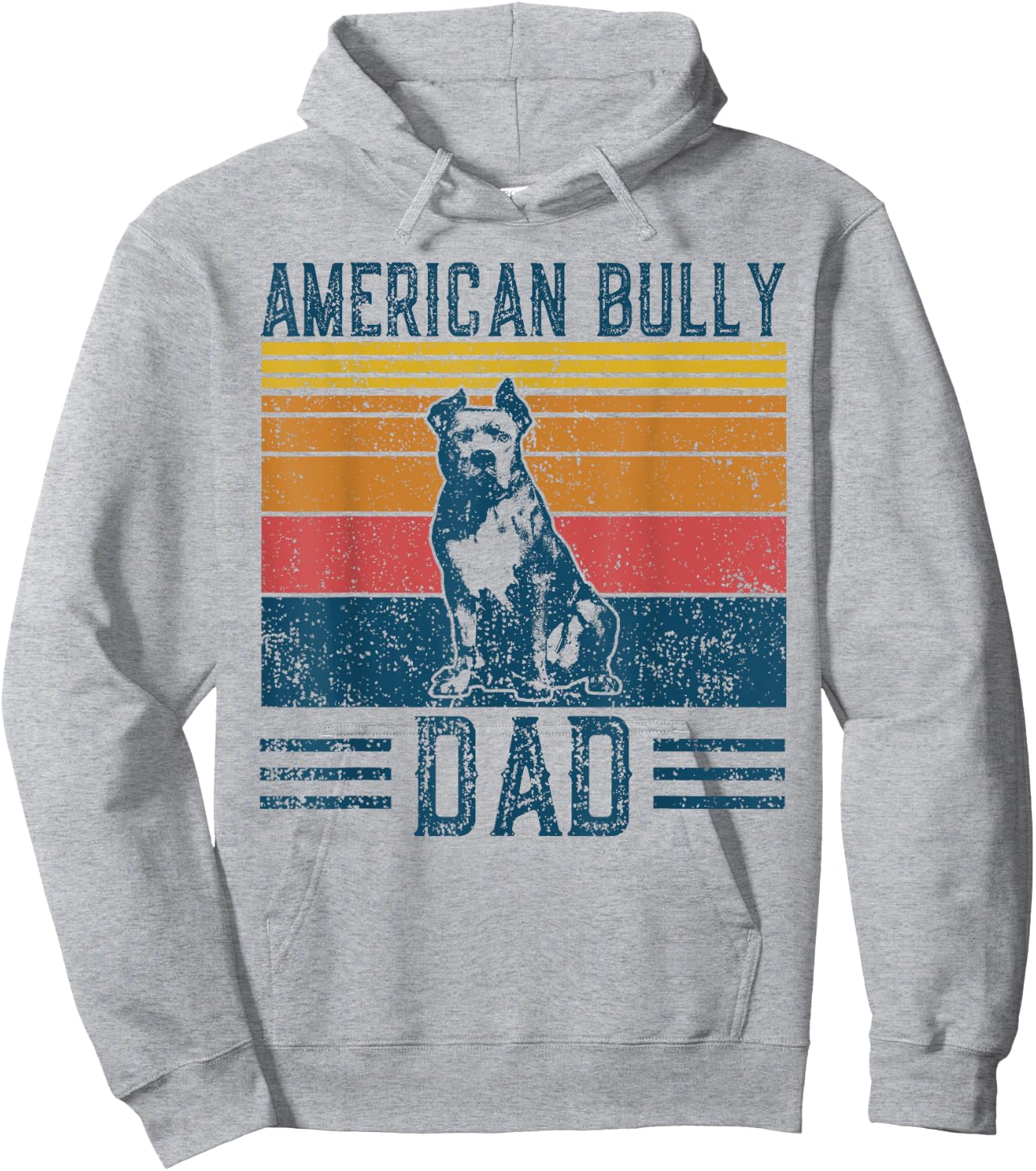 Dog Bullypit Dad - Vintage American Bully Dad Men Women Hoodie - Hoodie | Ash