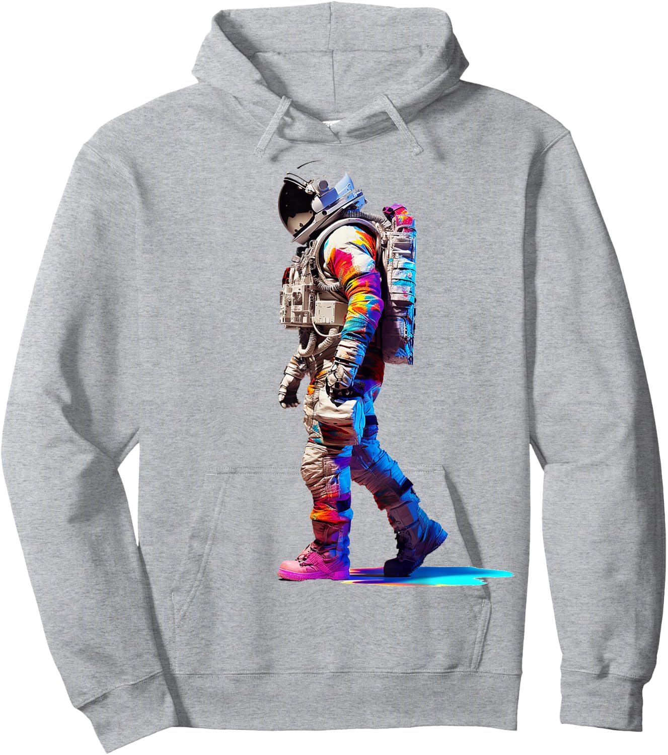 Astronaut Space Motif Colorful Astronaut Hoodie - Hoodie | Ash
