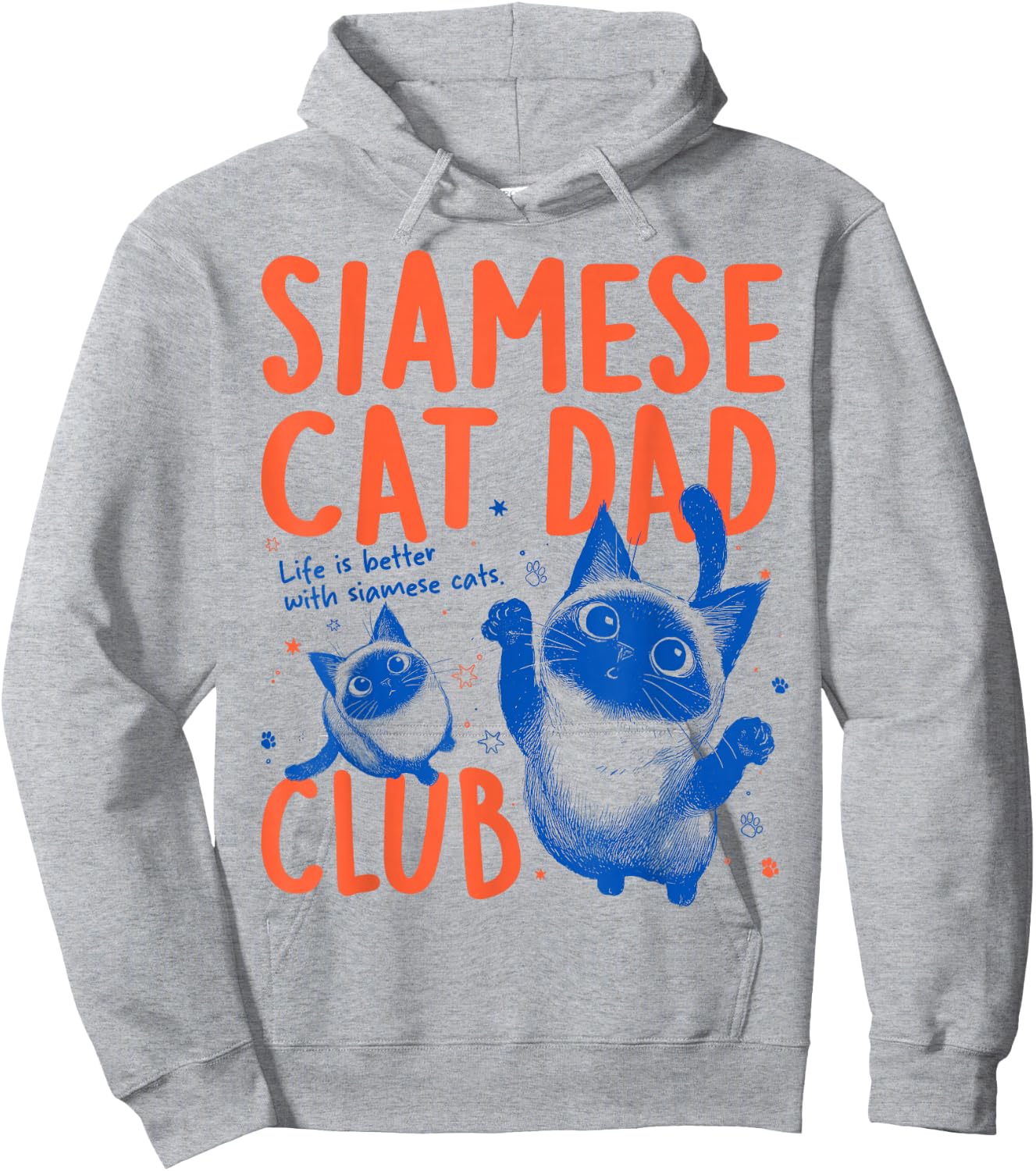 Siamese Cat Dad Club Men Father's Day Hoodie - Hoodie | Ash