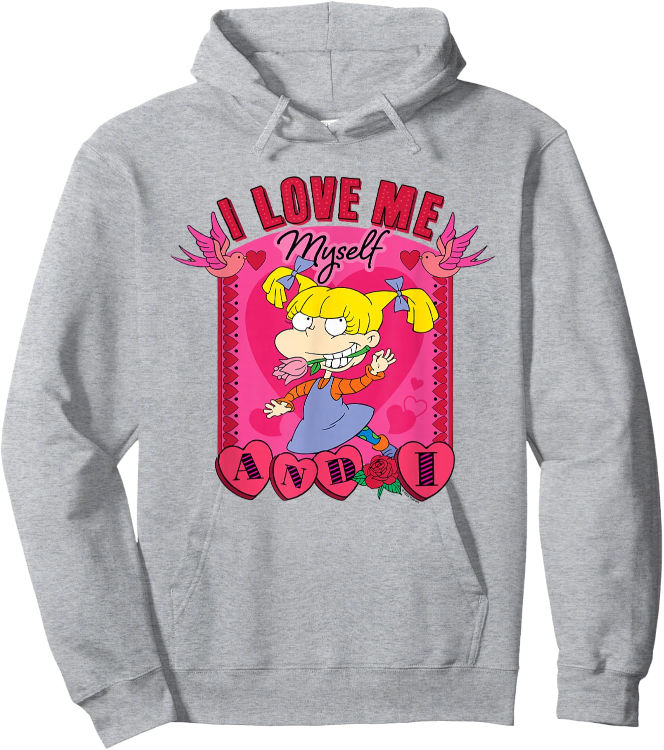 Rugrats Valentine's Day Angelica, I Love Me, Myself And I Hoodie - Hoodie | Ash