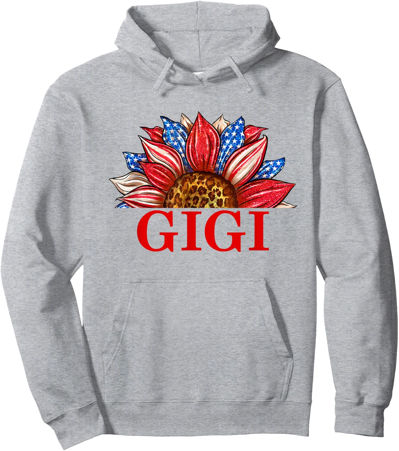 Sunflower Gigi 4th of July Patriotic Women Mother's Day Hoodie - Hoodie | Ash