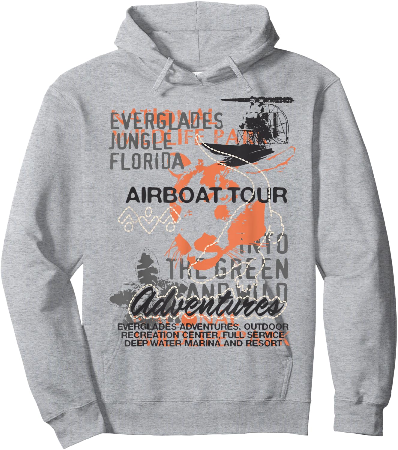 Everglades Airboat Adventure Tours South Florida Women Men Hoodie - Hoodie | Ash