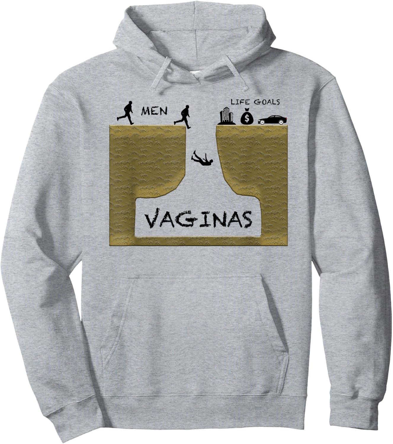 Funny Men's Life Goals Vaginas Money Cars Work Gag Gift Hoodie - Hoodie | Ash