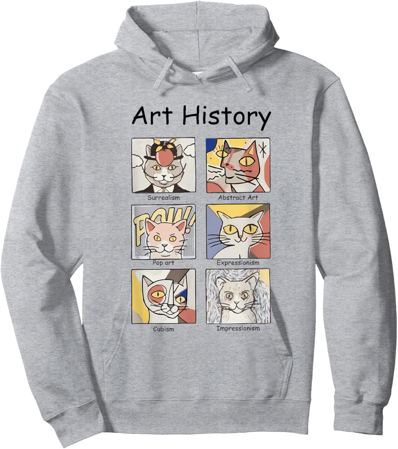 Art History Funny Cat Art Lover Painting Painter Artist Hoodie - Hoodie | Ash
