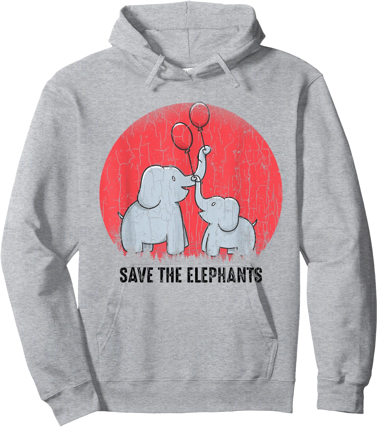 Save The Elephants Funny Elephant Lover Boys Girls Graphic Hoodie - Hoodie | Ash