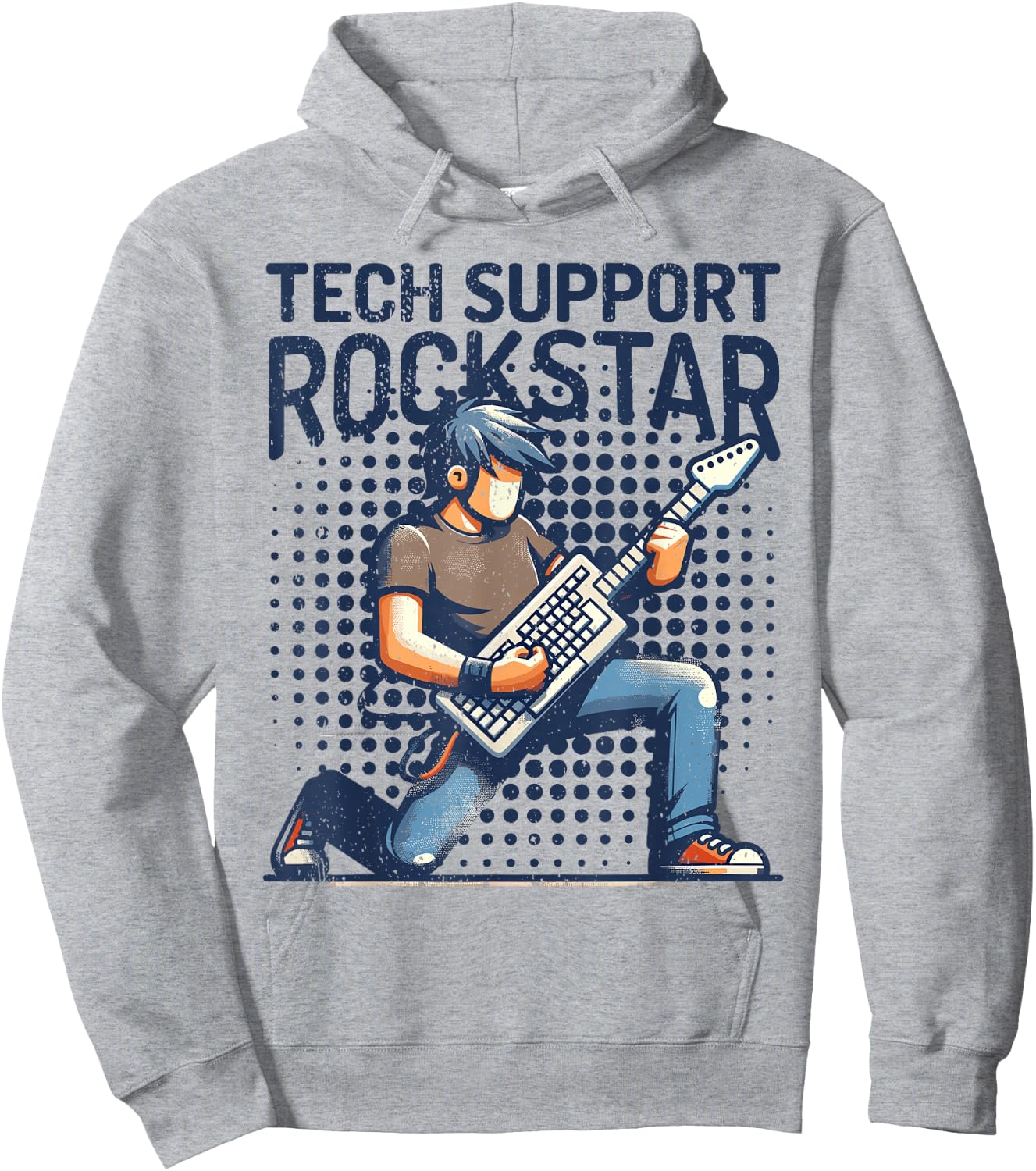 Tech Support Rockstar I Tech Engineer Computer IT Guy Hoodie - Hoodie | Ash
