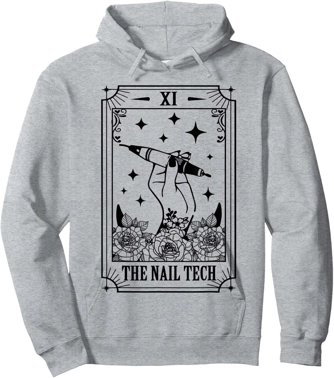Nail Boss Nail Hustler Manicurist The Nail Tech Tarot Card Hoodie - Hoodie | Ash