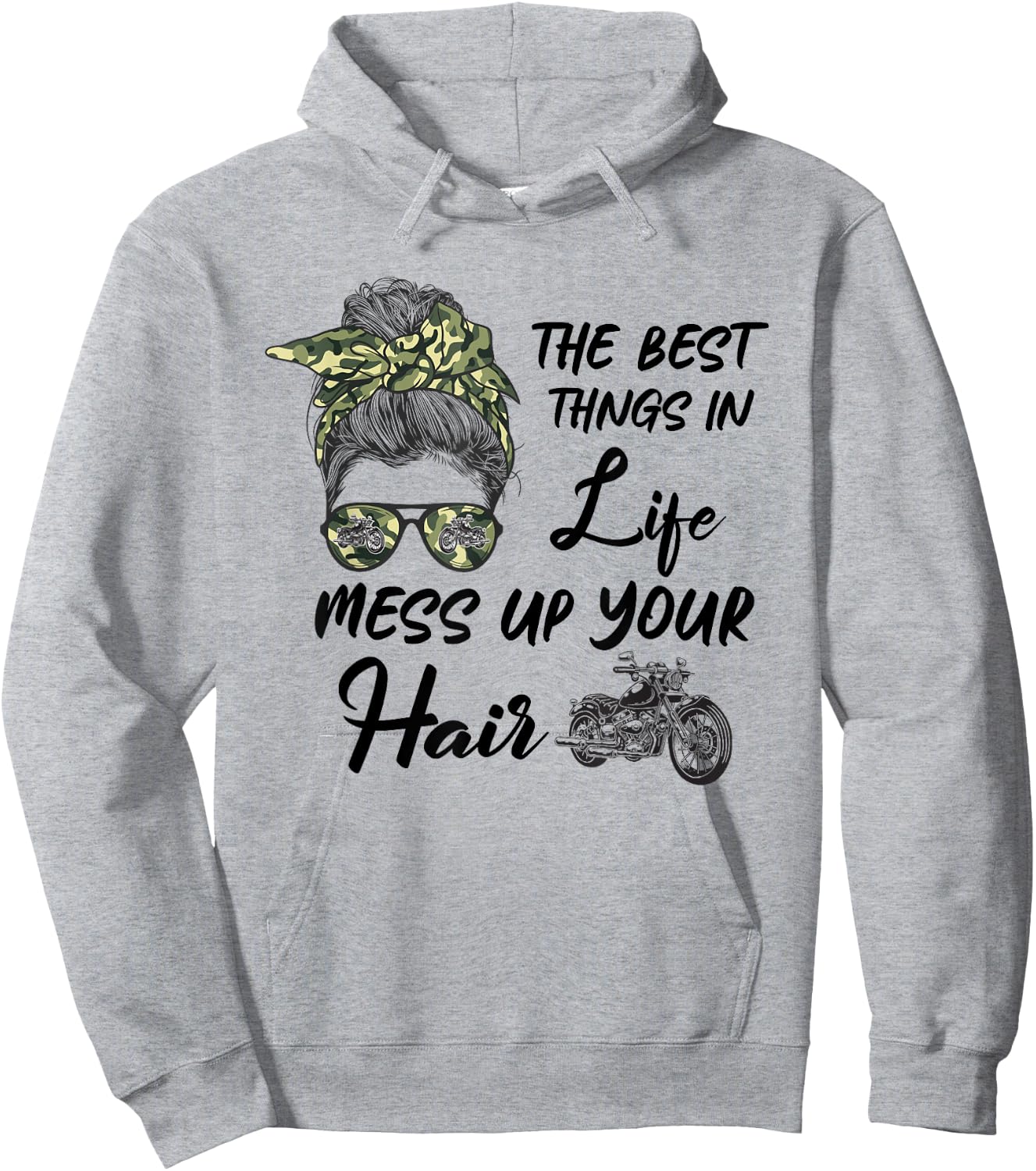 The Best Things In Life Mess Up Your Hair Motorcycle Lover Hoodie - Hoodie | Ash