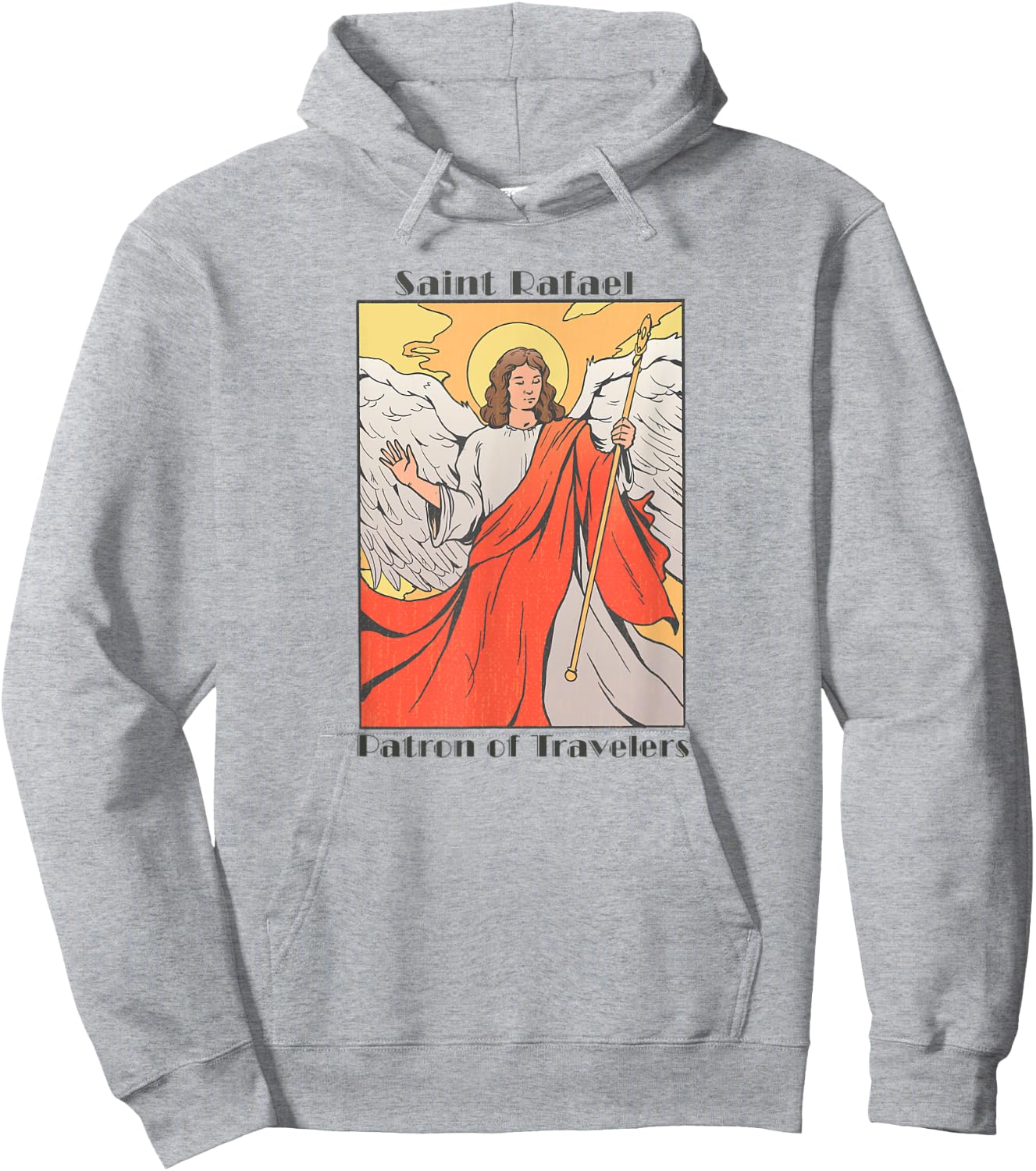 St. Rafael Catholic Archangel Patron Saint of Travel, Travel Hoodie - Hoodie | Ash