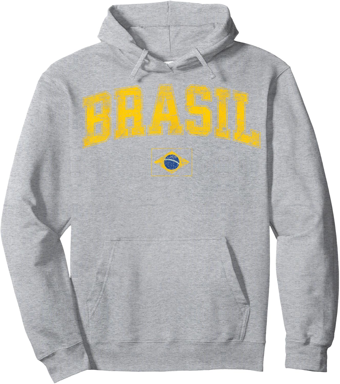 Retro Vintage Brasil | Women Men Kids Flag of Brazil Hoodie - Hoodie | Ash