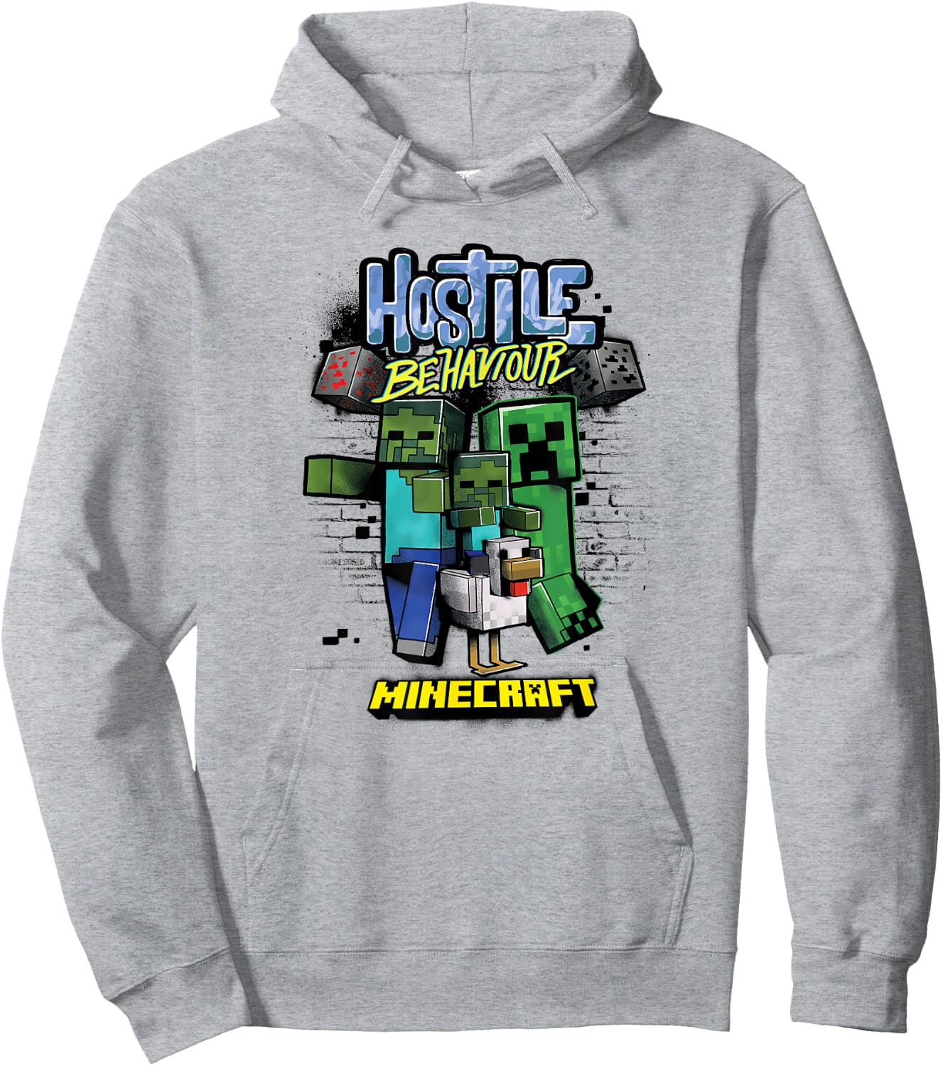 Minecraft Hostile Behaviour Aggressive Mob Group Hoodie - Hoodie | Ash