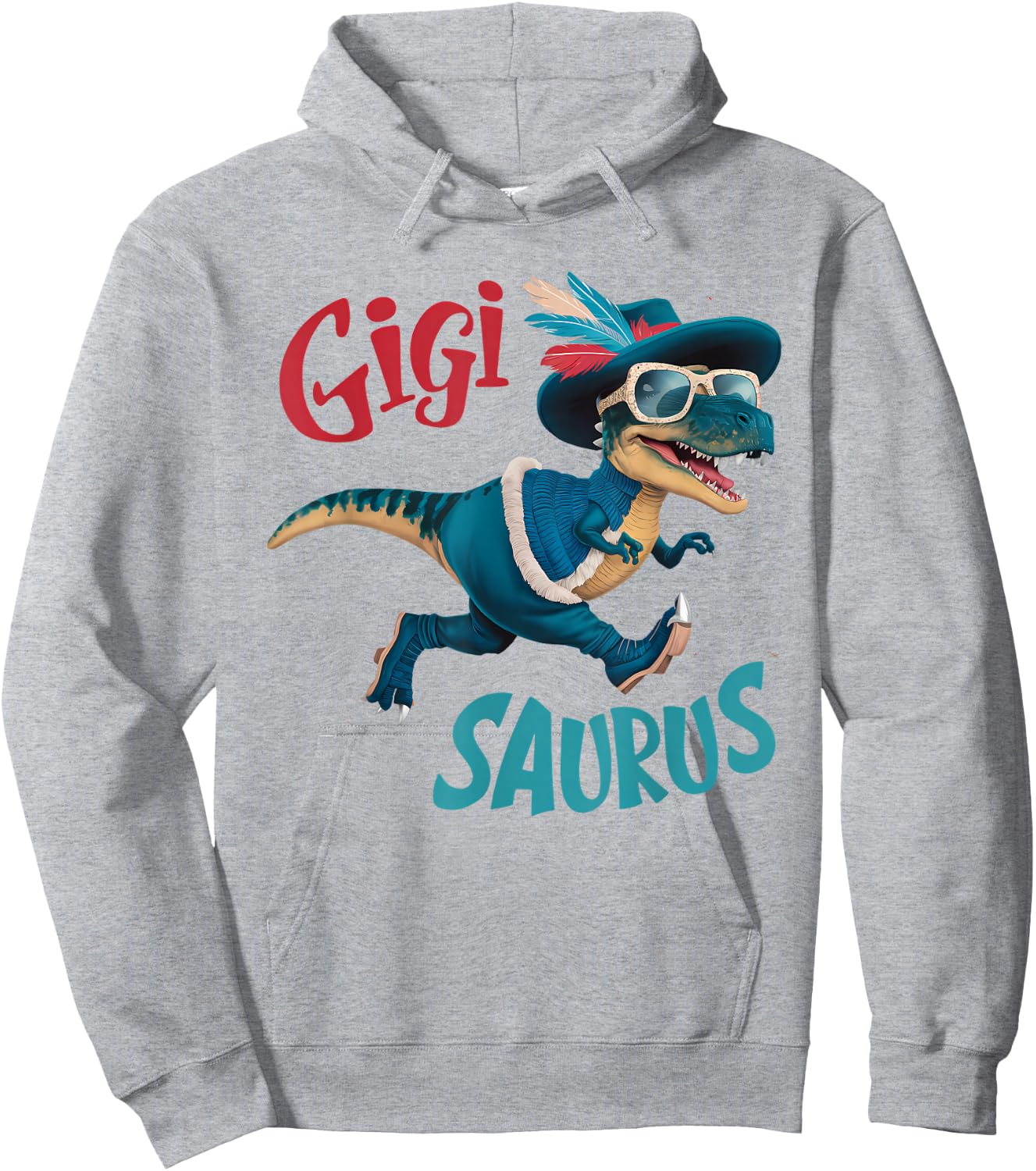 Gigi Saurus Grandmother Grandma Gigisaurus Hoodie - Hoodie | Ash