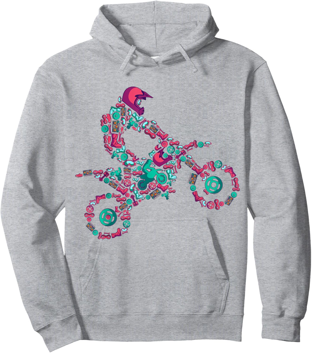 Motocross Enduro Supermoto Bike Dirt Biker Hoodie - Hoodie | Ash