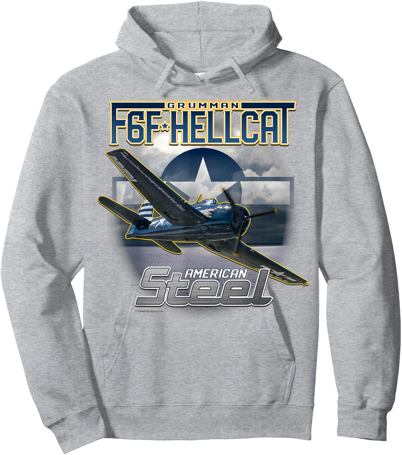 Aviation : F6F Hellcat American Steel WWII Shirt Hoodie - Hoodie | Ash