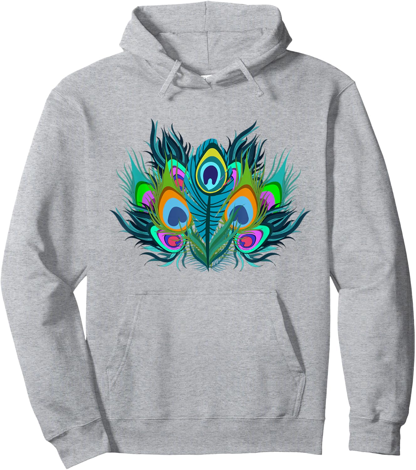 Peacock Feathers Zoo Animal Lover Ornamental Bird Peacock Hoodie - Hoodie | Ash