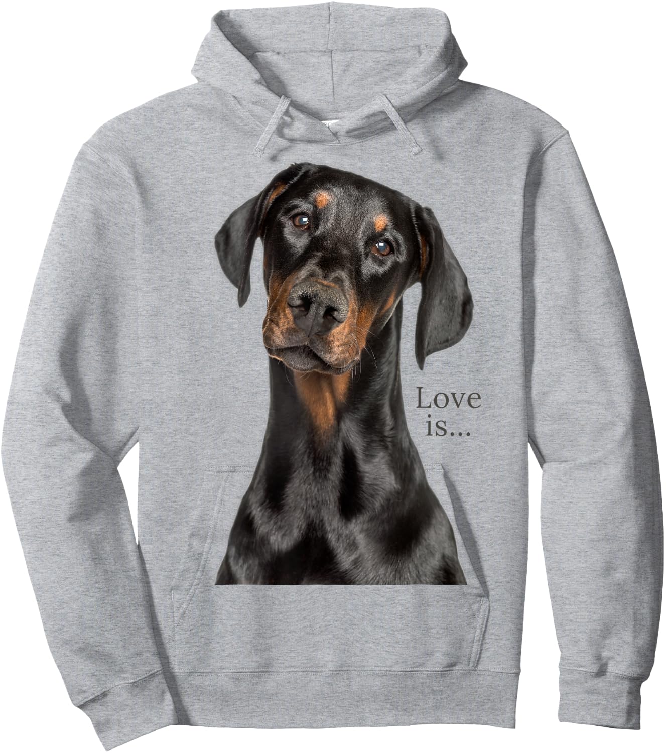 Doberman Shirt Doberman Pinscher Dog Mom Dad Love Pet Puppy Hoodie - Hoodie | Ash
