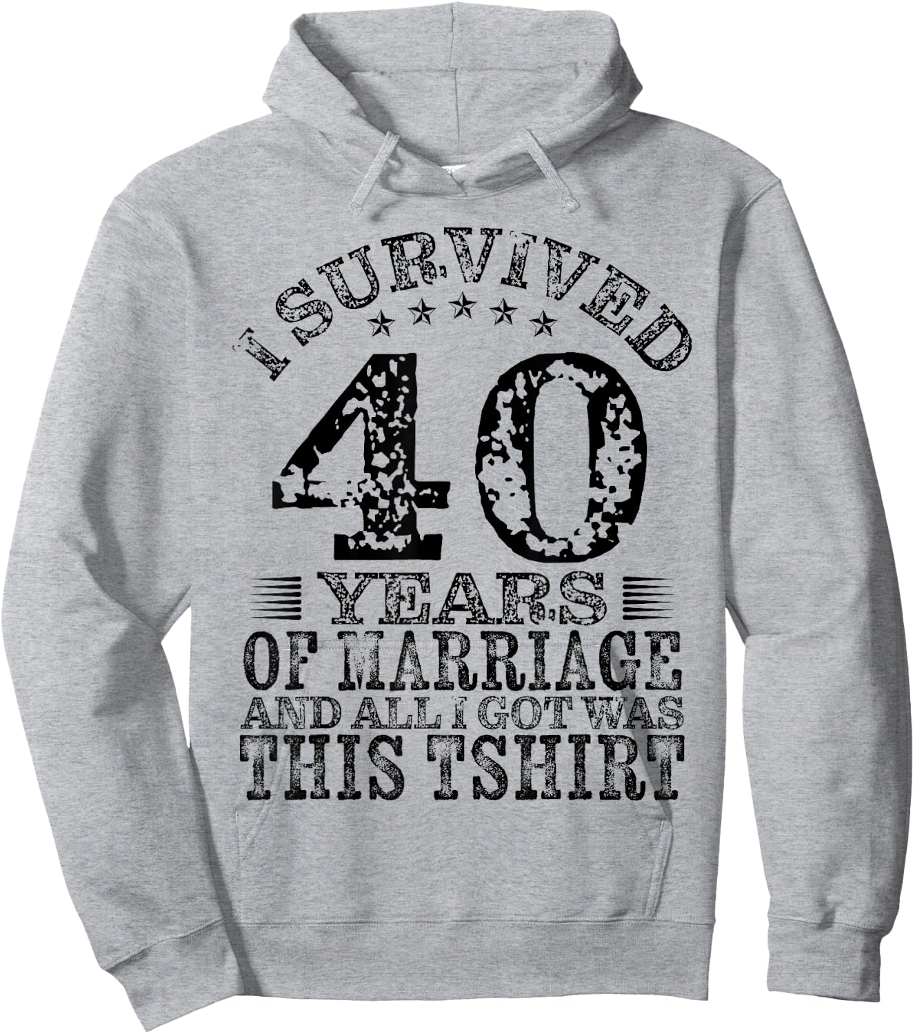 I Survived 40 Years Of Marriage 40TH Anniversary Fortieth Hoodie - Hoodie | Ash
