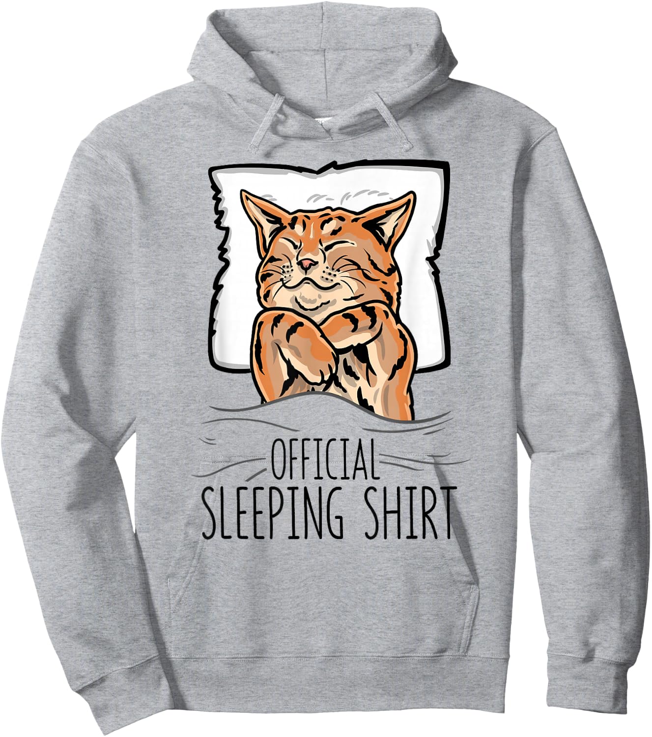Official Sleeping Shirt Cute Cat nap Sleep Nightgown Hoodie - Hoodie | Ash
