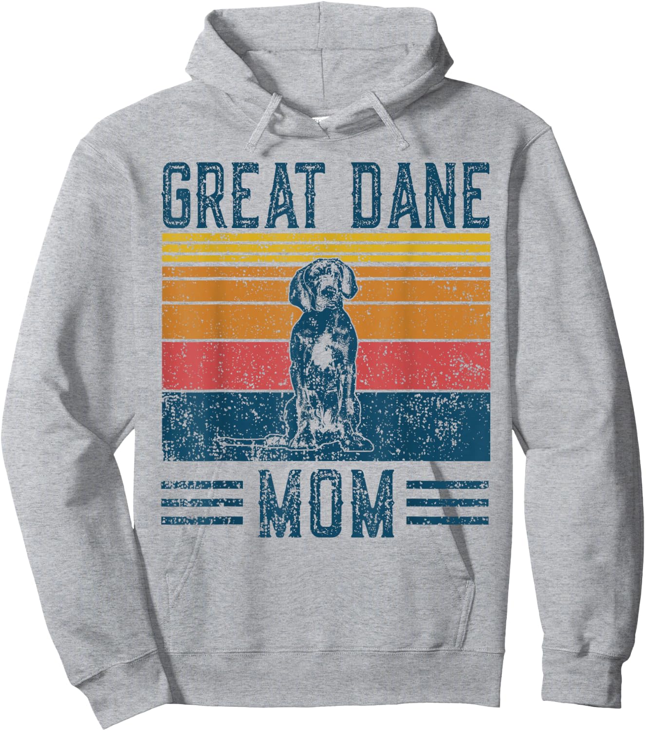 Dog Great Dane Mom - Vintage Great Dane Mom Hoodie - Hoodie | Ash