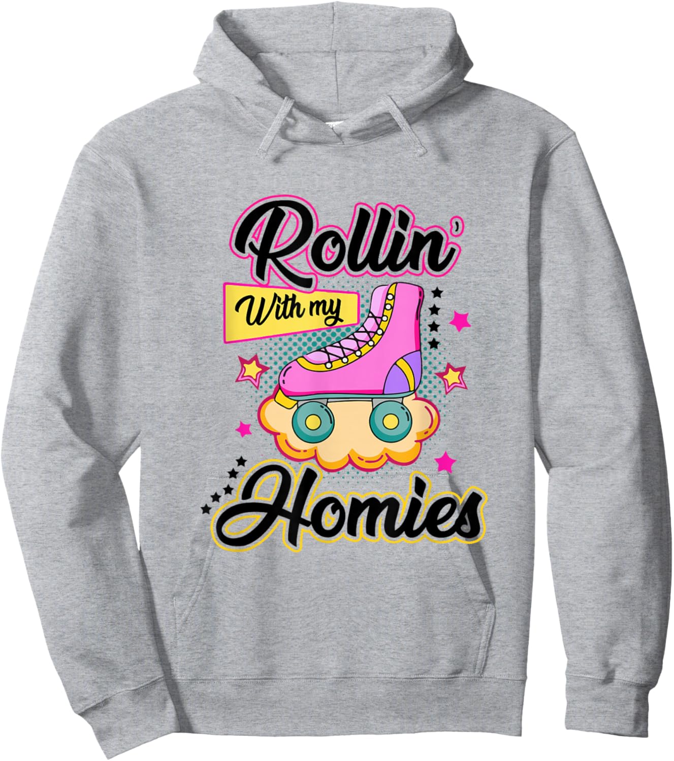 Rolling with My Homies Roller Skate Roller Skater Club Girl Hoodie - Hoodie | Ash
