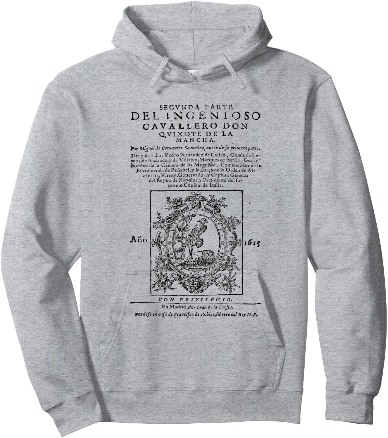 Miguel de Cervantes - Fine Art Gifts: Don Quixote Hoodie - Hoodie | Ash