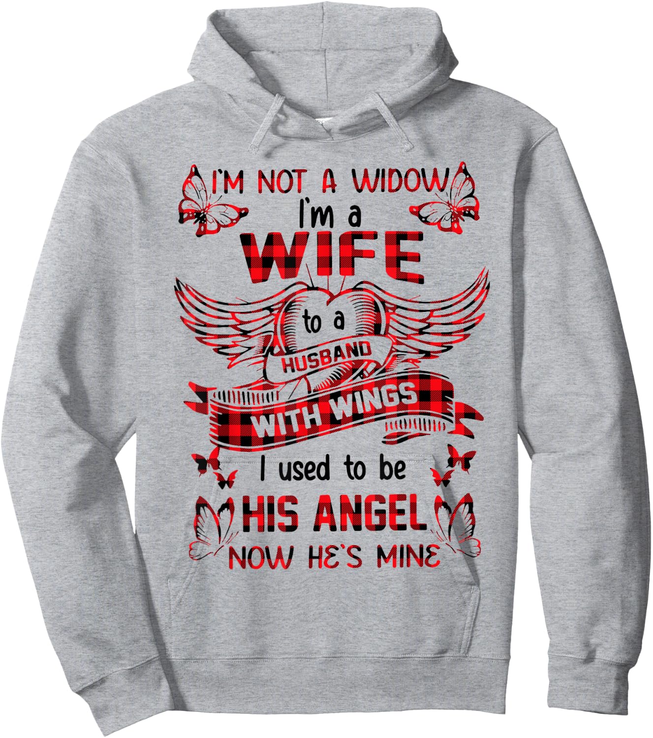 I'm not a widow I'm a wife to a husband with wings Hoodie - Hoodie | Ash