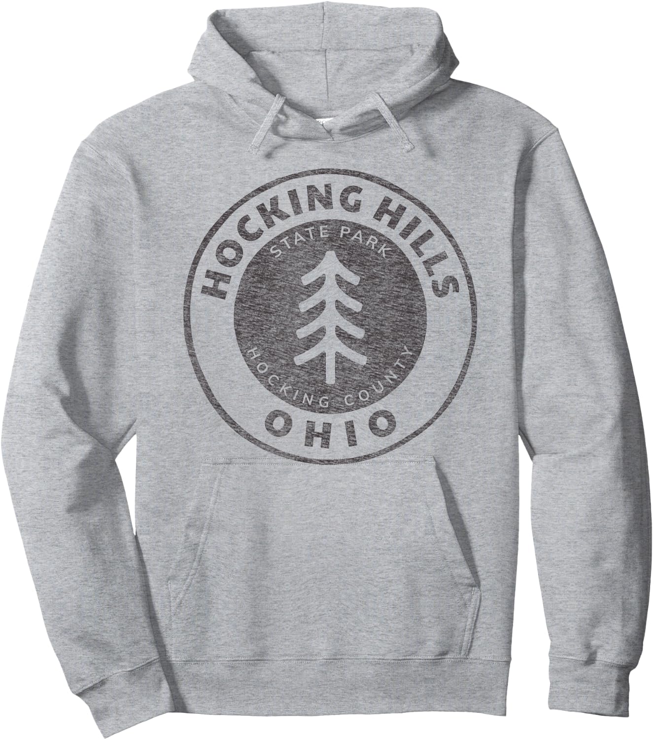 Retro Hocking Hills State Park Souvenir Hoodie - Hoodie | Ash