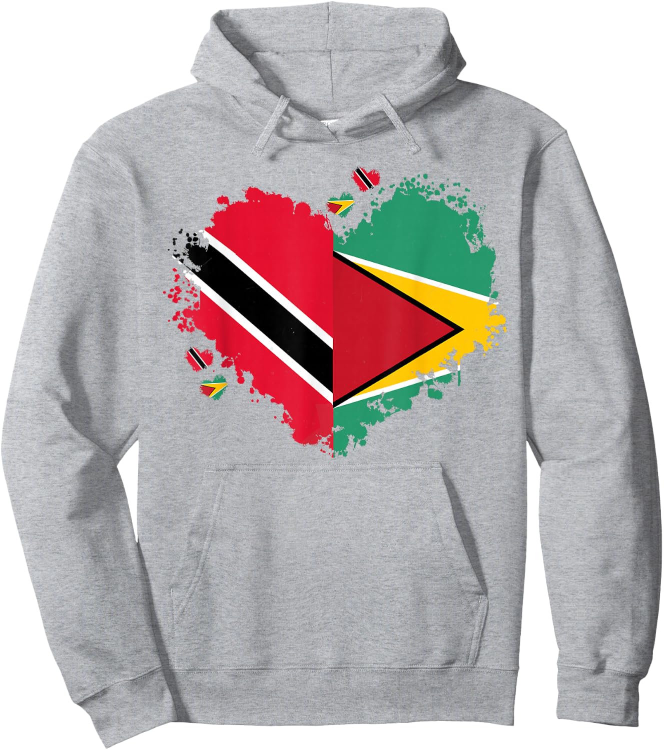 Trinidad & Guyana Flag Outfit Idea for Kids Guyanese Roots Hoodie - Hoodie | Ash