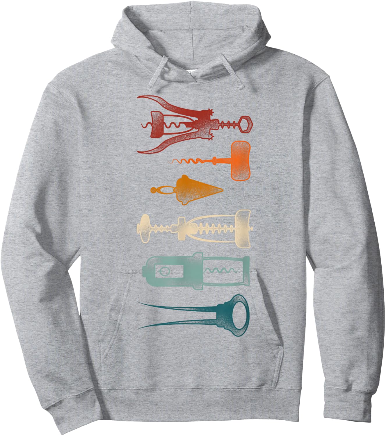 Sommelier Wine Drinking Tasting Retro Corkscrew Wine Opener Hoodie - Hoodie | Ash