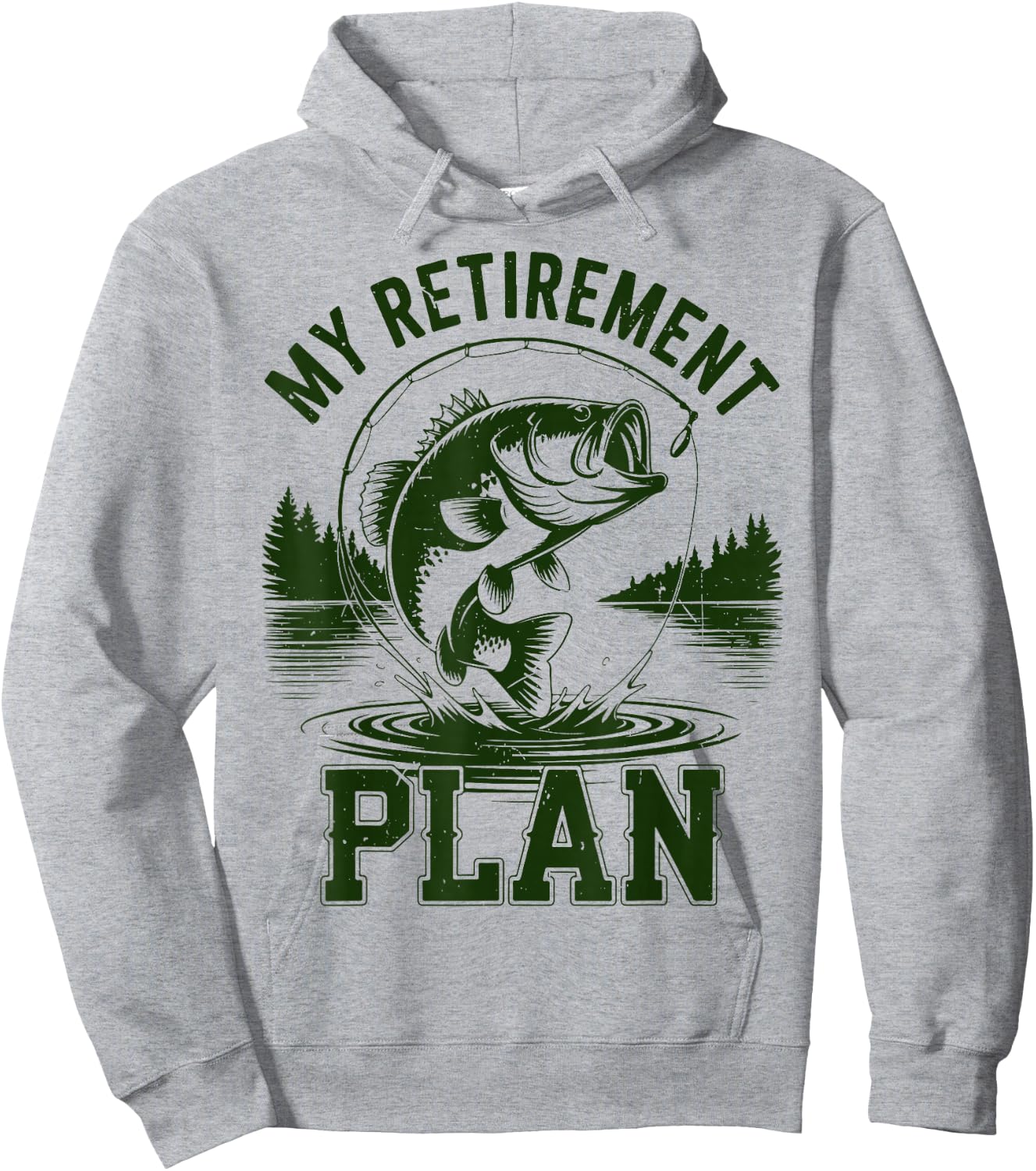 Bass Fish My Retirement Plant Funny Grandpa Fishing Gift Men Hoodie - Hoodie | Ash