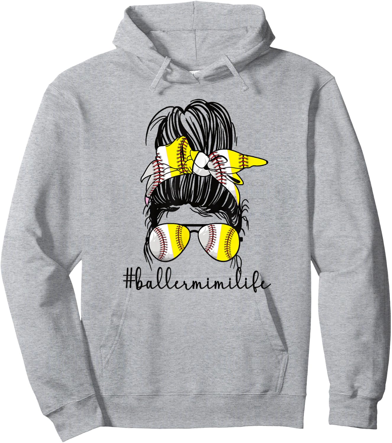 Baller Mimi Life Softball Baseball Mimi Grandma Hoodie - Hoodie | Ash