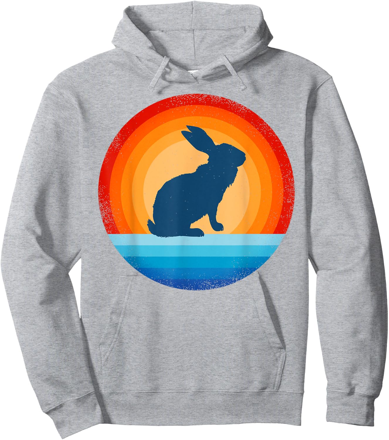 Bunny Retro Vintage 60s 70s Sunset Rabbit Mammal Animal Men Hoodie - Hoodie | Ash