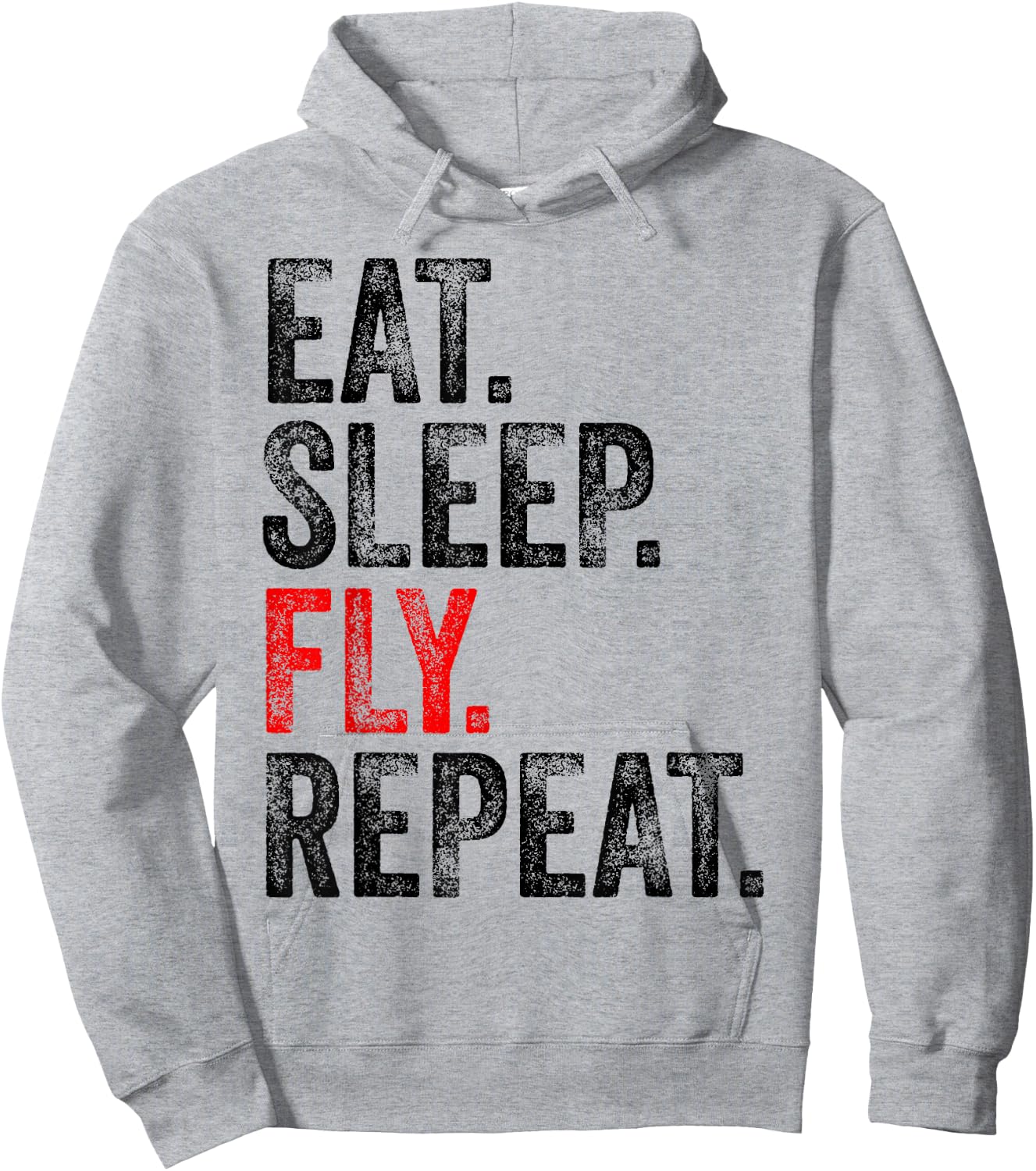 Eat Sleep Fly Repeat Aviation Pilot Funny Vintage Distressed Hoodie - Hoodie | Ash