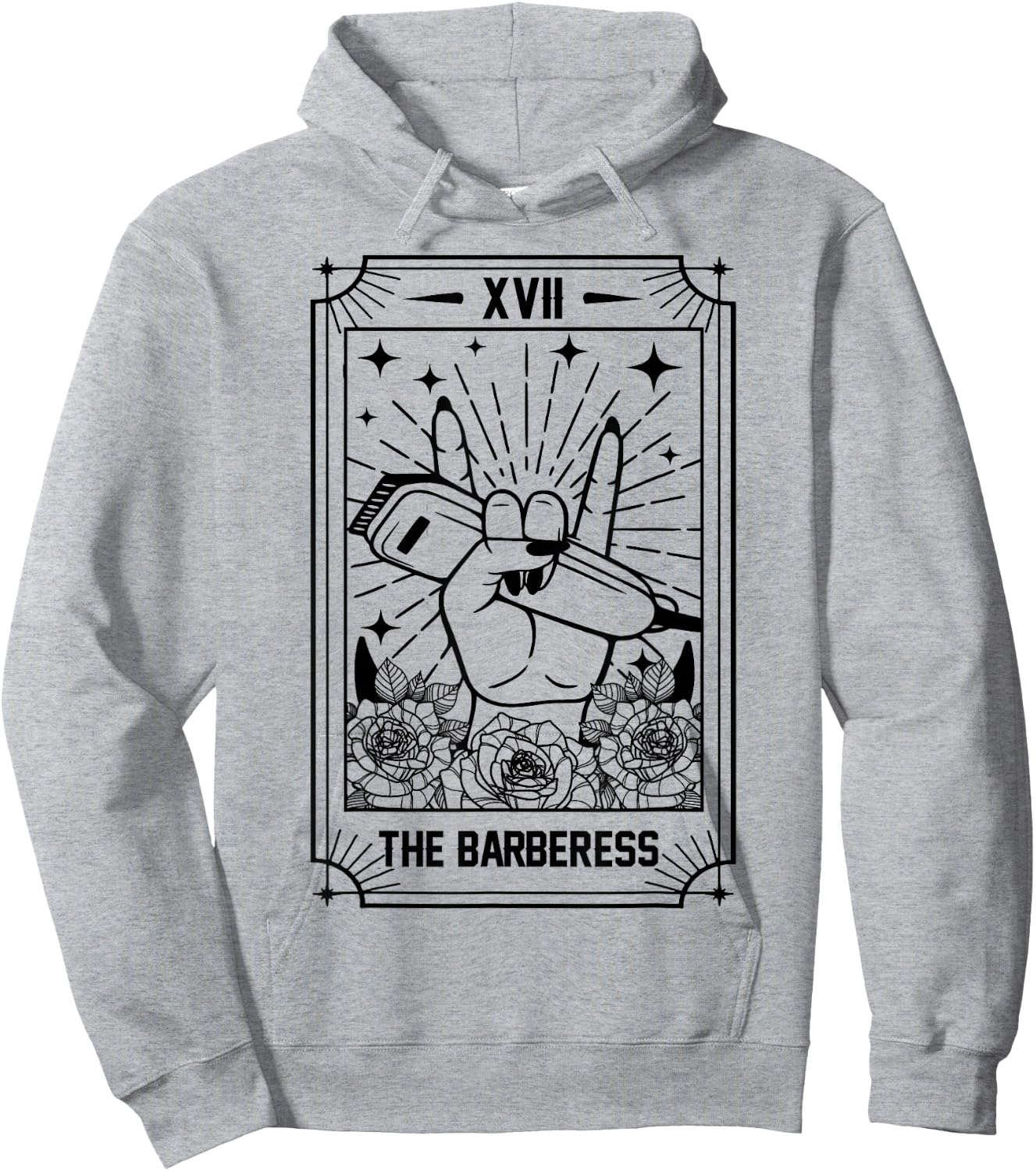 Hairstylist Proud Lady Barber Salon The Barberess Tarot Card Hoodie - Hoodie | Ash