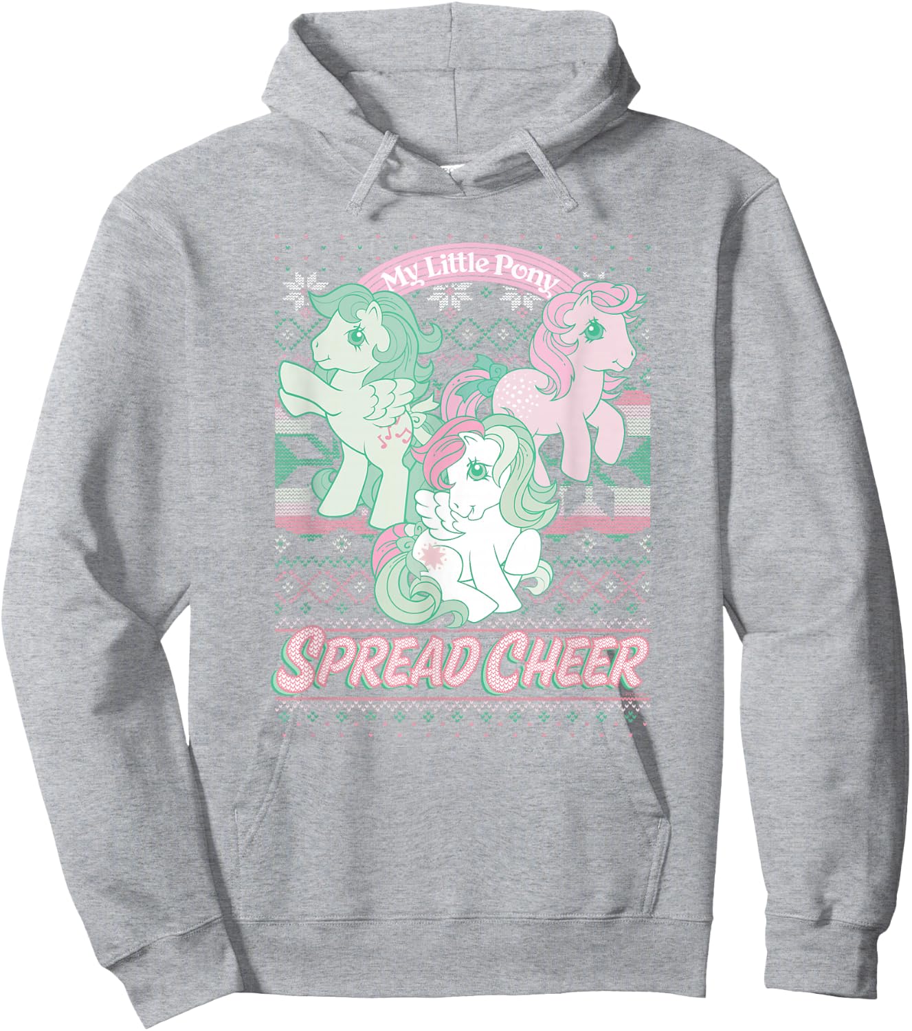 My Little Pony Christmas Ugly Sweater Spread Cheer Hoodie - Hoodie | Ash