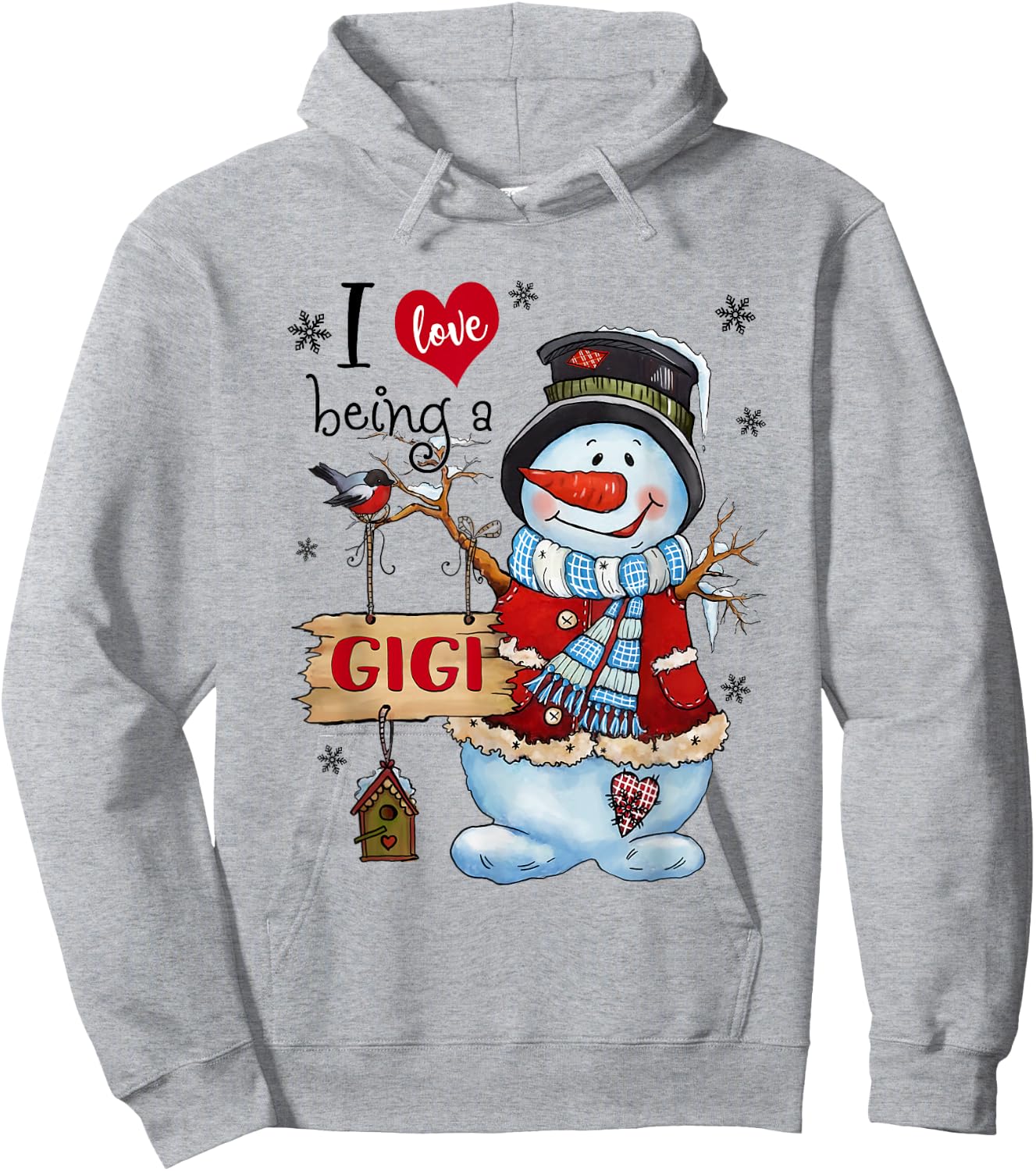 I Love Being a Gigi Snowman Christmas For Grandma Hoodie - Hoodie | Ash